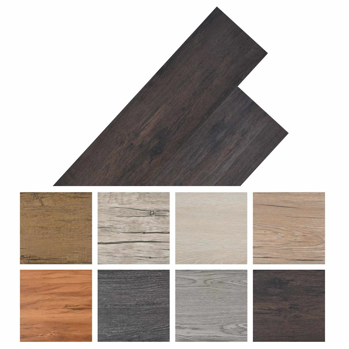 Flooring Planks Oak dark grey 5.26 m² 18 pcs PVC