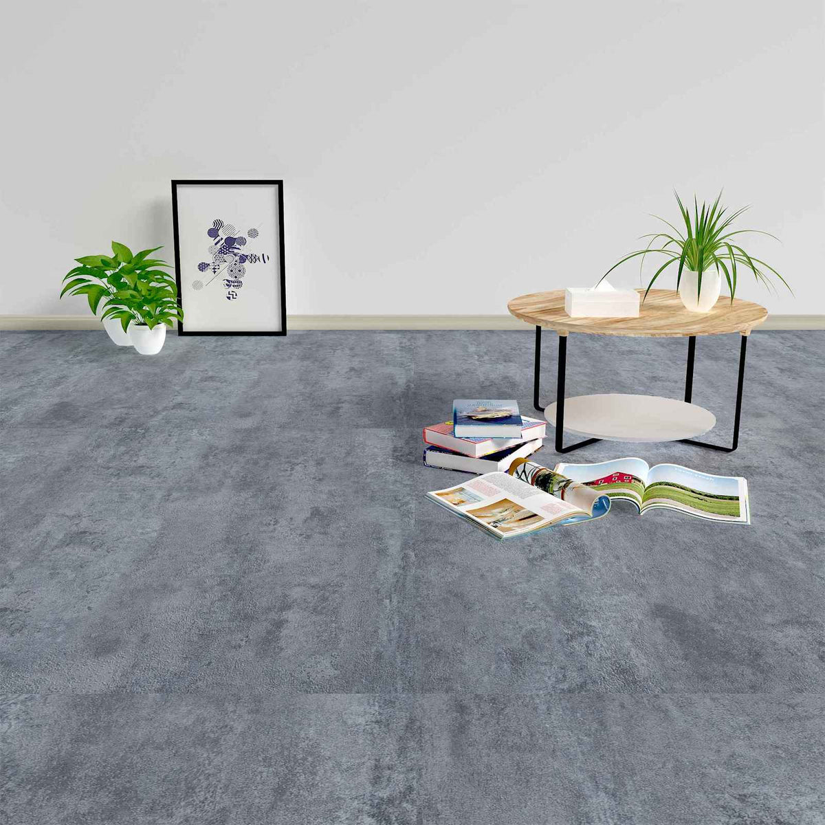 Flooring Planks Grey Marble 5.11 m² 55 pcs PVC
