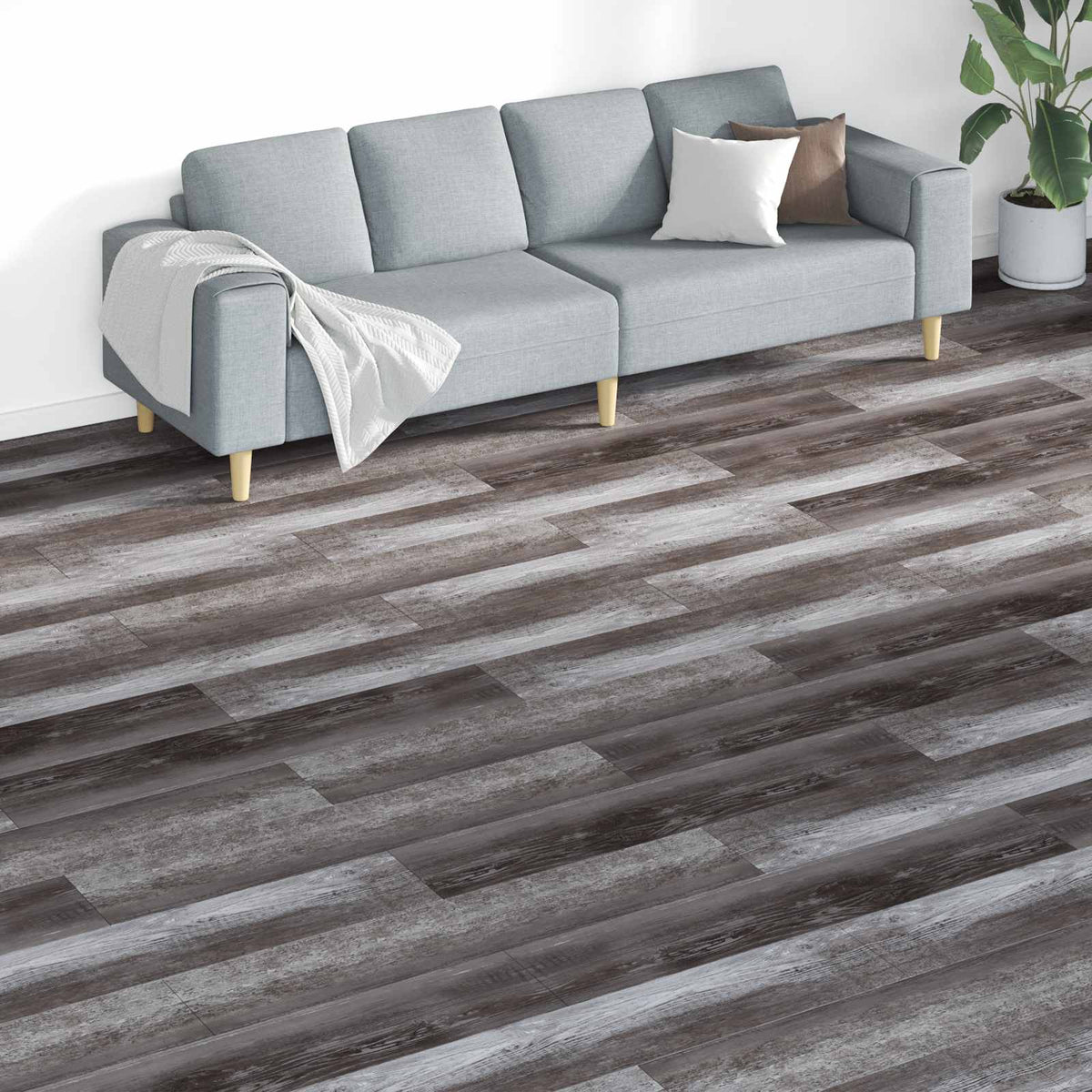 Flooring Planks Striped wood 5.26 m² 18 pcs PVC