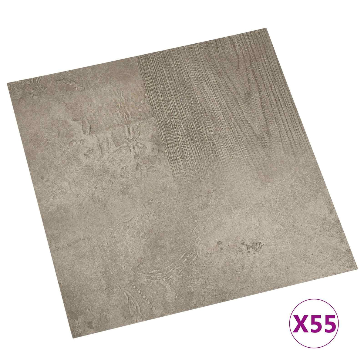 Flooring Planks Dark Brown and Gray 5.11 m² 55 pcs PVC