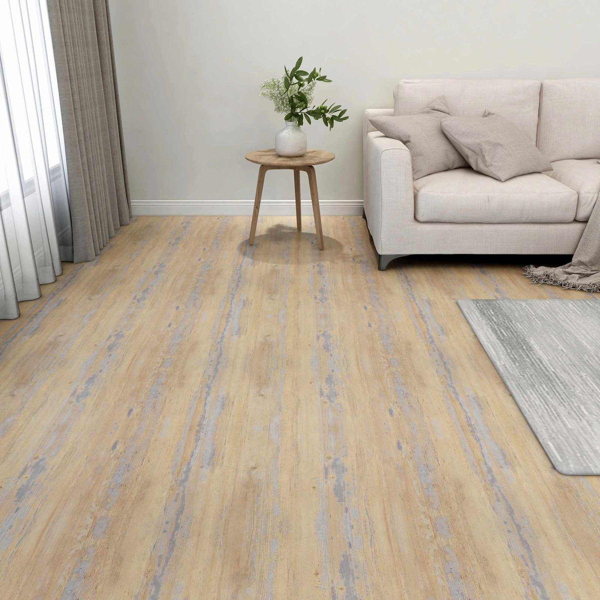 Flooring Planks Brown and Grey 5.11 m² 55 pcs PVC
