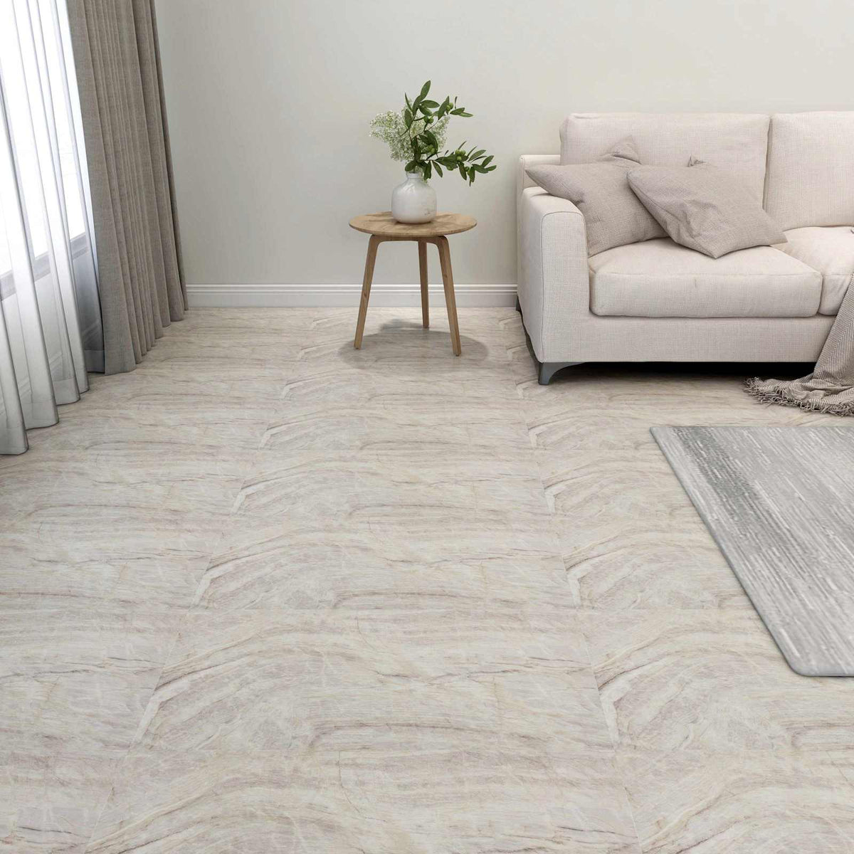 Flooring Planks Brown and Beige 5.11 m² 55 pcs PVC