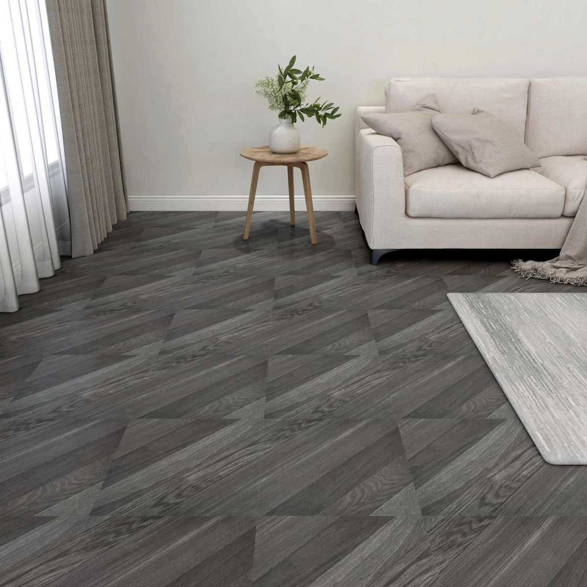 Flooring Planks Grey 5.11 m² 55 pcs PVC