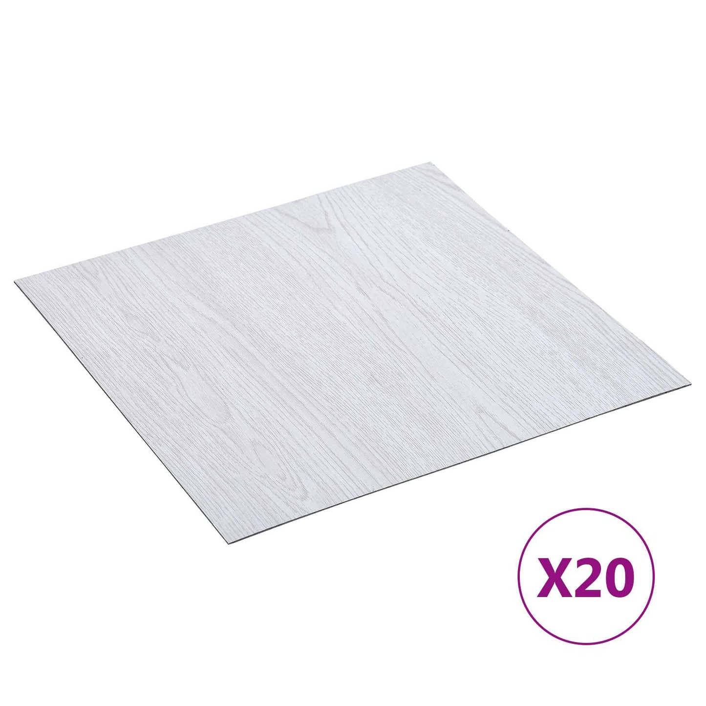 Self-adhesive Flooring Planks 30.5 x 30.5 cm 20 pcs PVC White