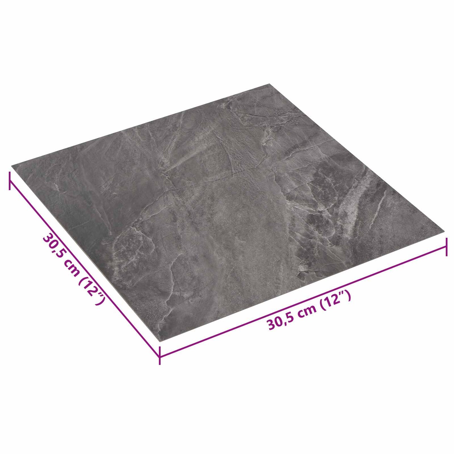 Self-adhesive Flooring Planks 30.5 x 30.5 cm 20 pcs PVC Black