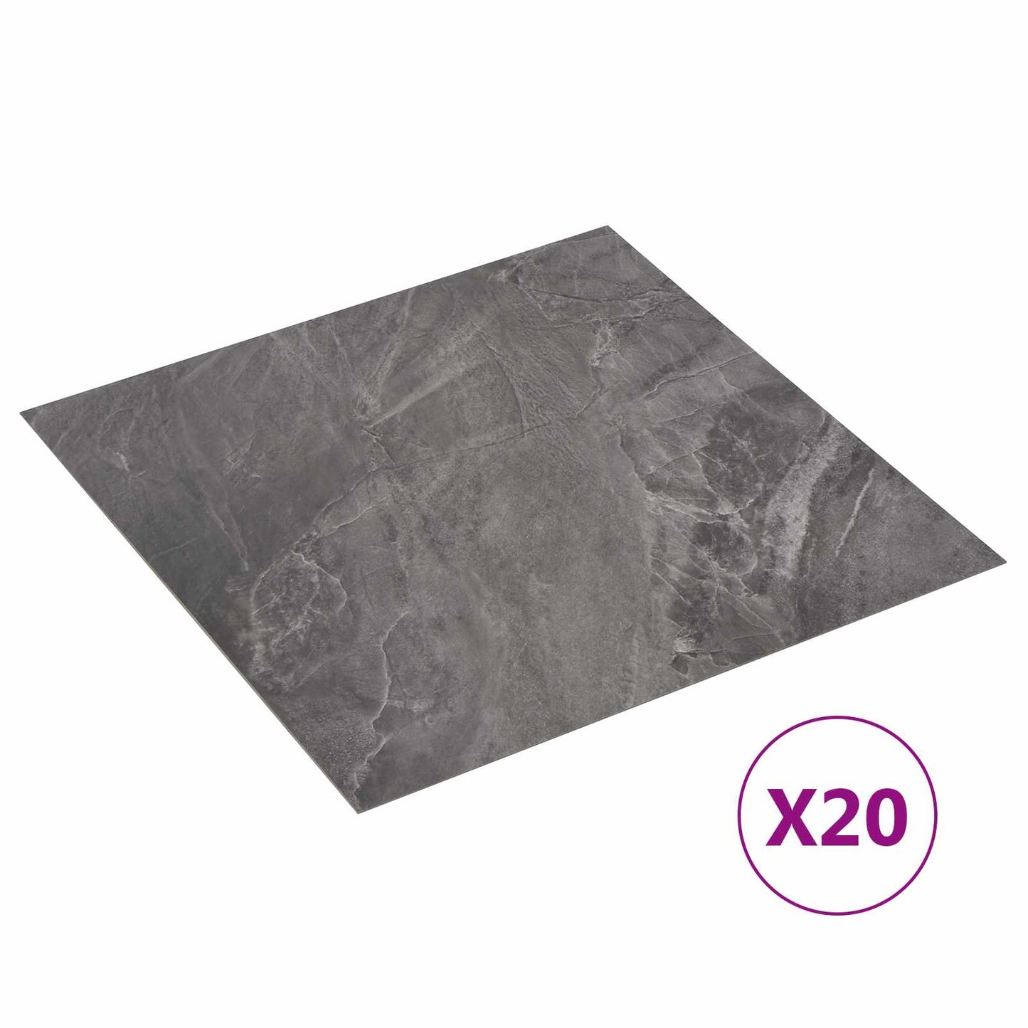 Self-adhesive Flooring Planks 30.5 x 30.5 cm 20 pcs PVC Black