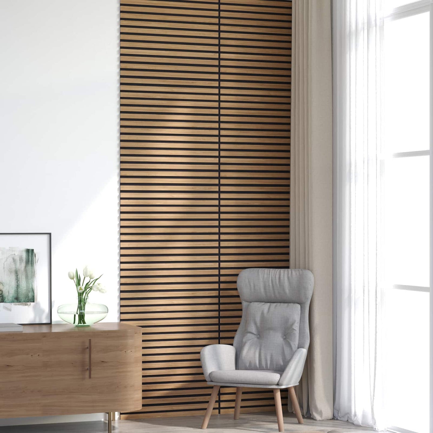 Wall Panels 8 pcs 60.5 x 60 cm Natural