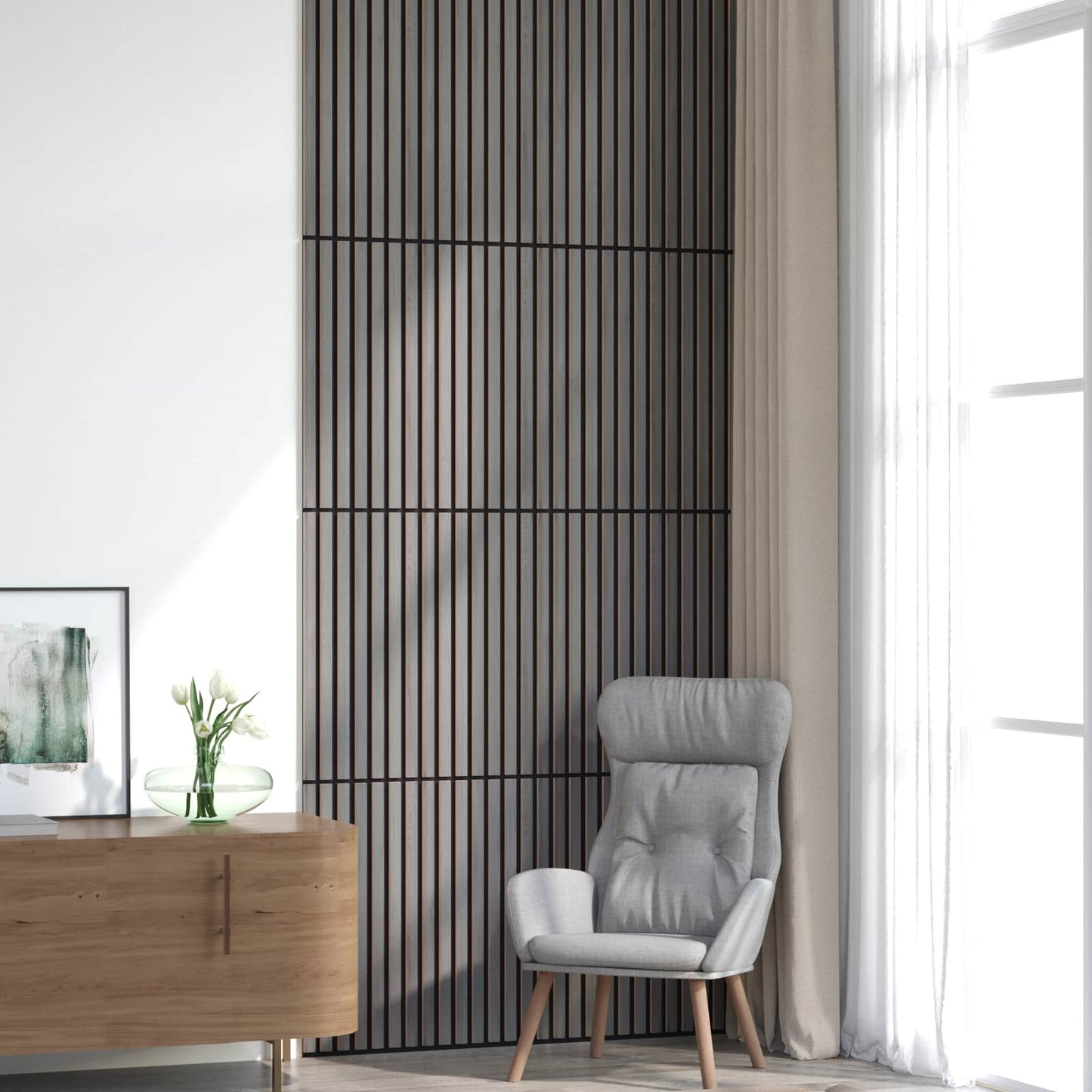 Wall Panels 8 pcs 60.5 x 60 cm Grey