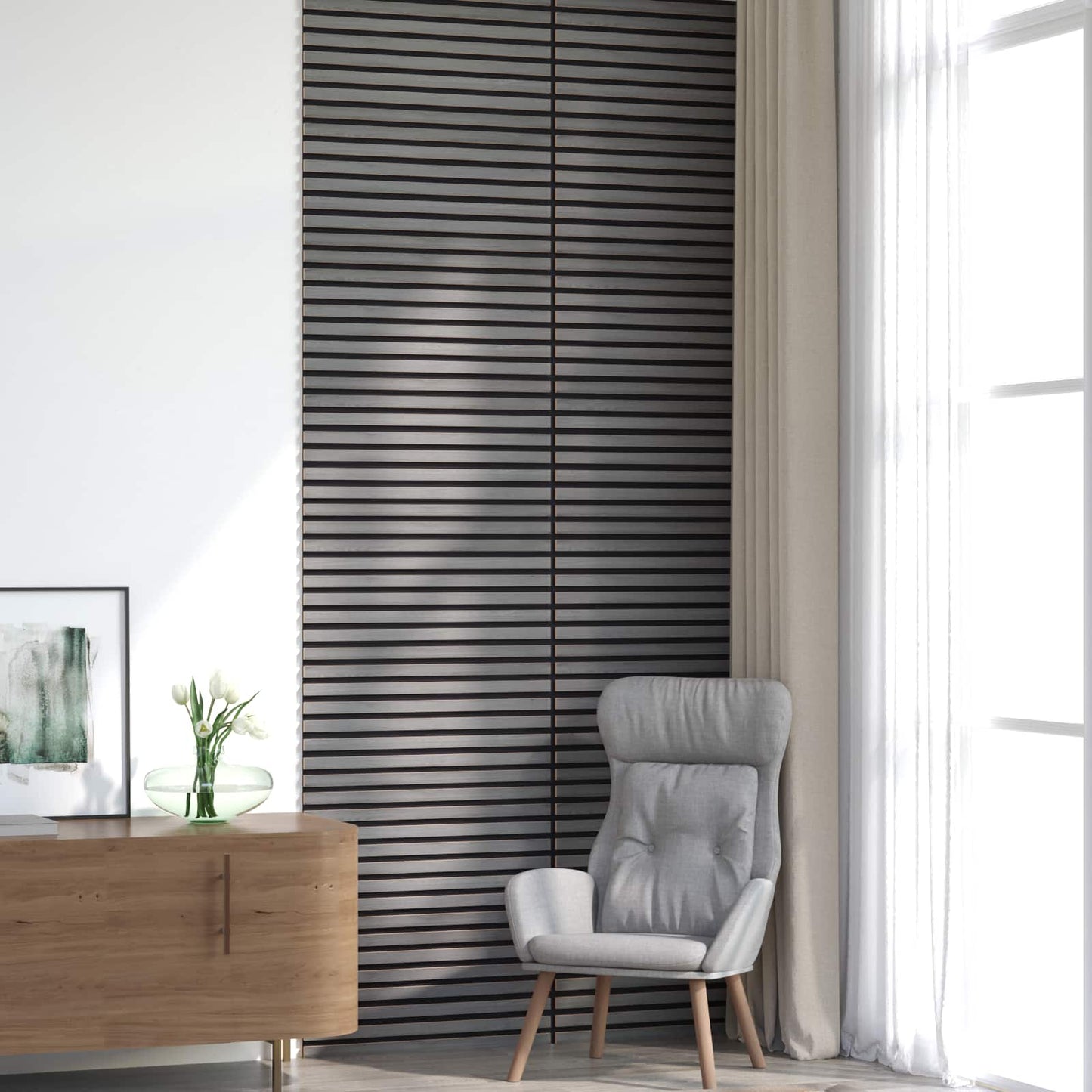 Wall Panels 8 pcs 60.5 x 60 cm Grey