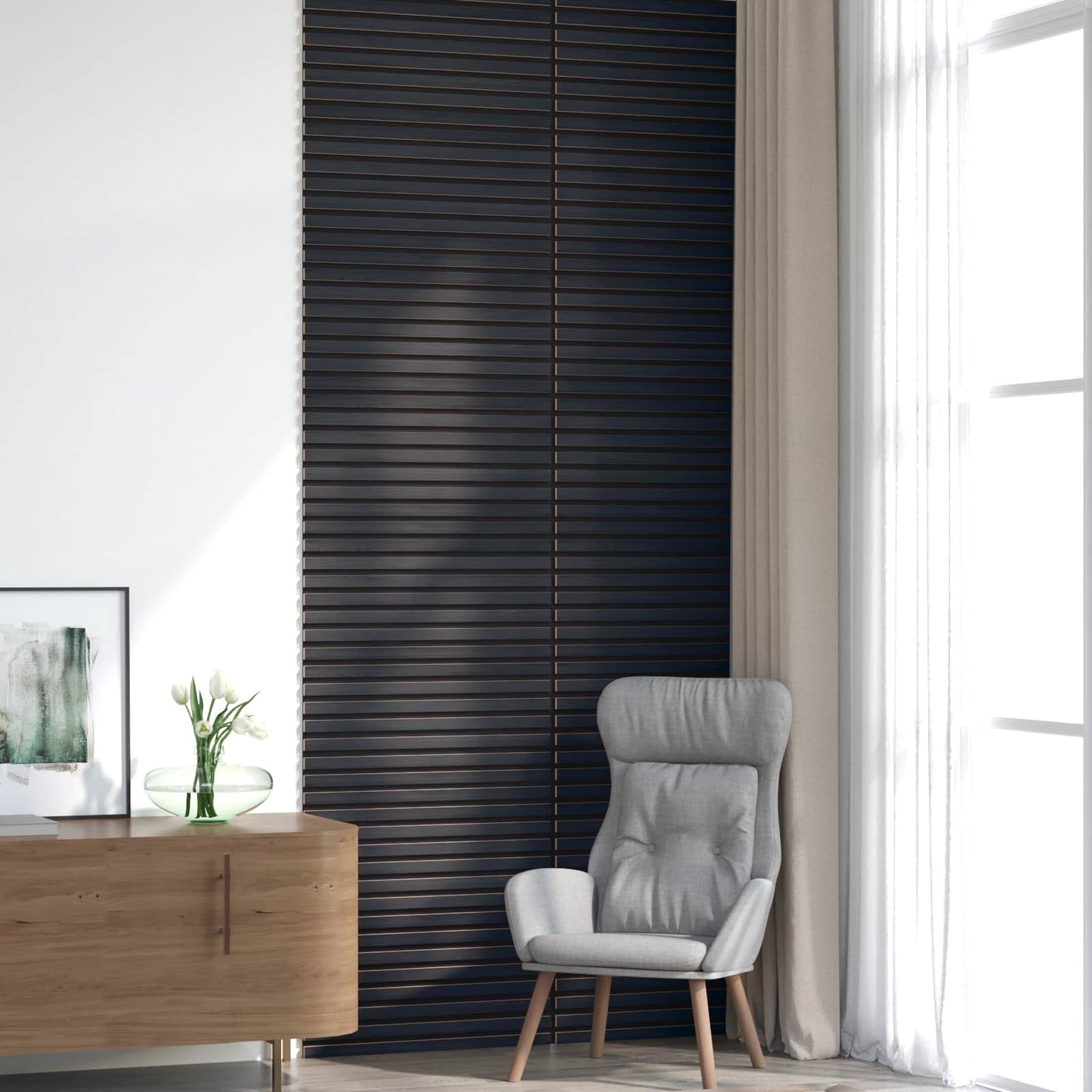 Wall Panels 8 pcs 60.5 x 60 cm Anthracite