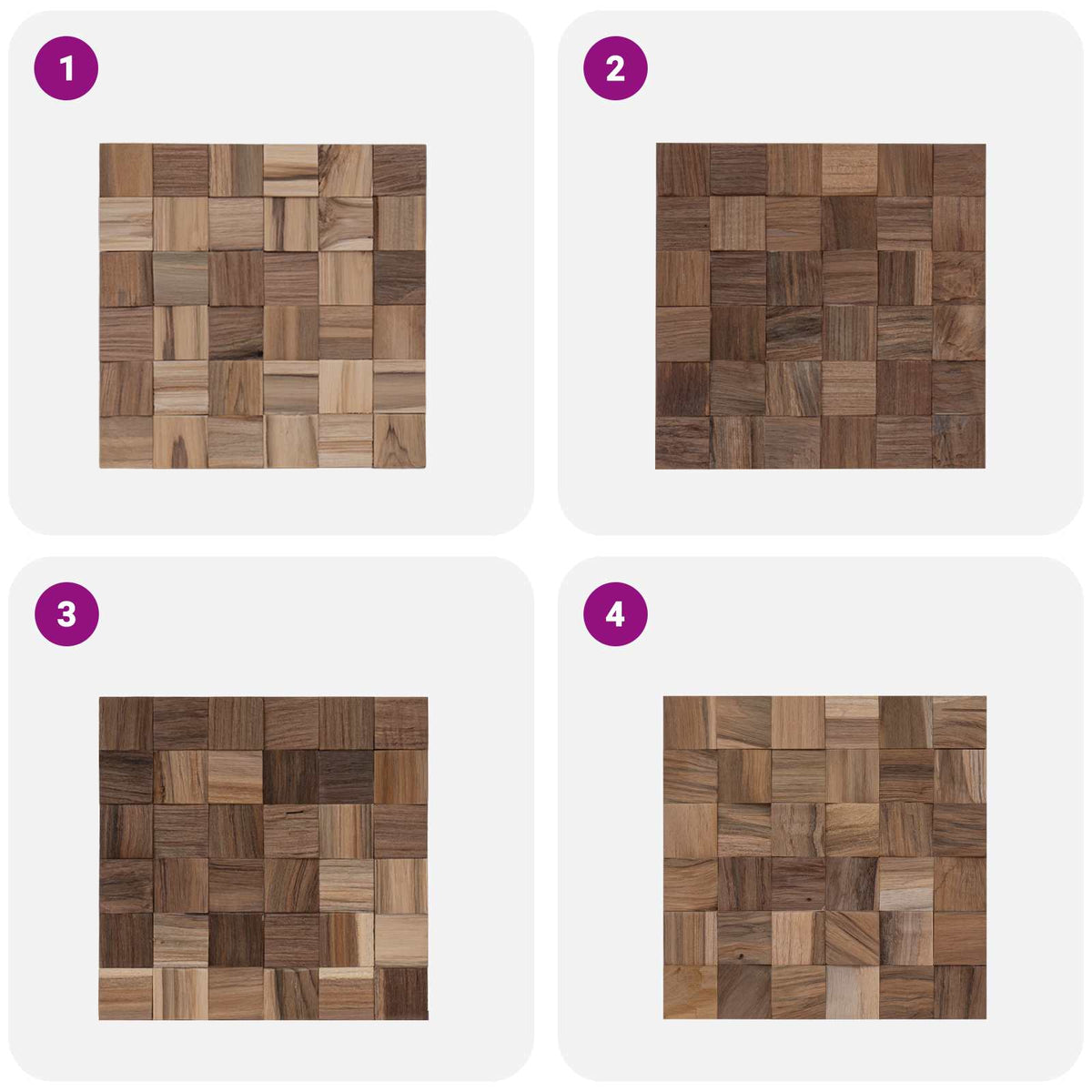 Wall Panel 11 pcs Natural 30 x 30 x 2 cm