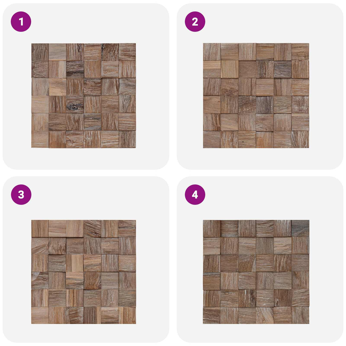 Wall Panel 11 pcs Natural 30 x 30 x 2 cm