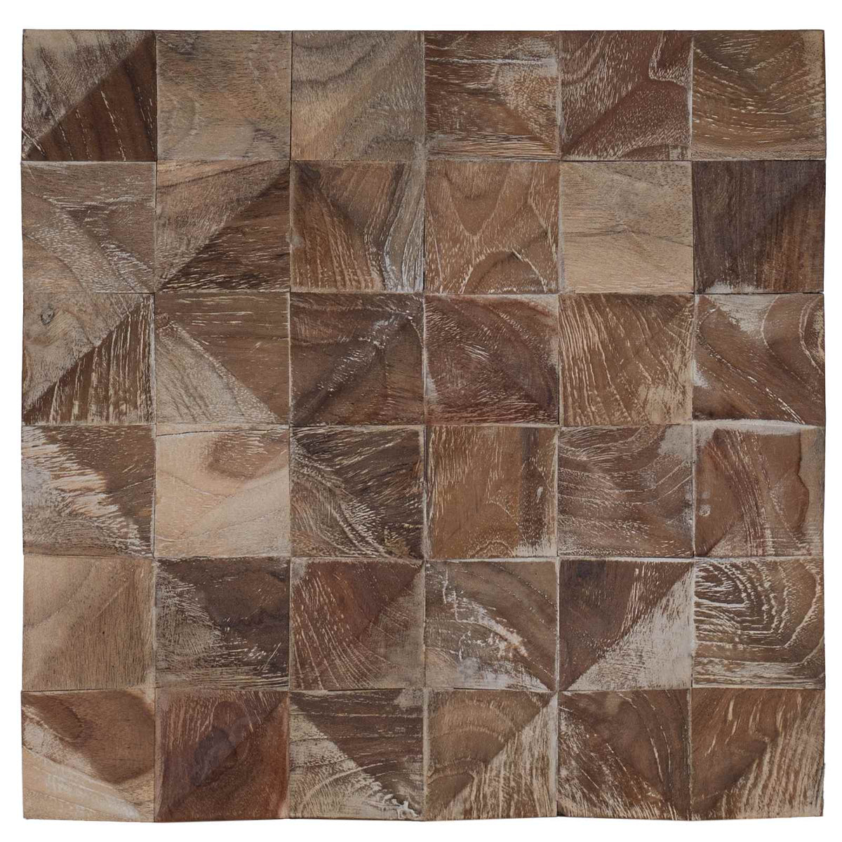 Wall Panel 11 pcs Whitewashed 30 x 30 x 2 cm Solid Teak wood