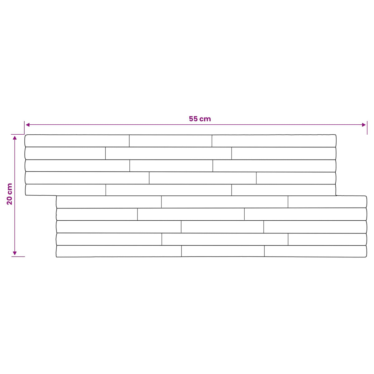 Wall Panel 10 pcs Natural 55 x 20 x 2 cm