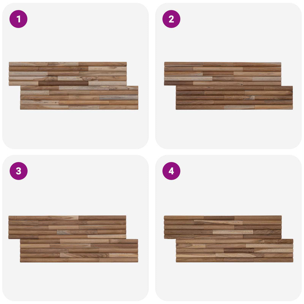 Wall Panel 10 pcs Natural 55 x 20 x 2 cm
