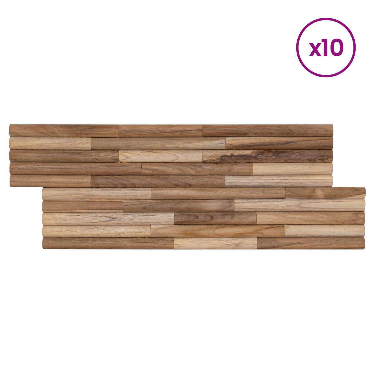 Wall Panel 10 pcs Natural 55 x 20 x 2 cm