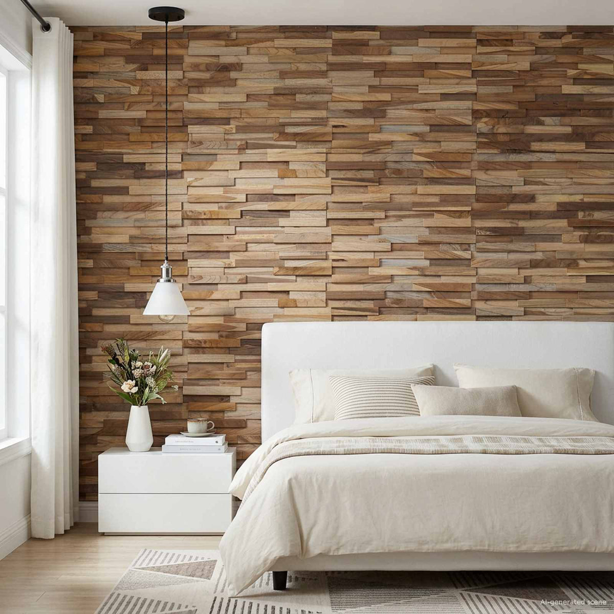 Wall Panel 10 pcs Natural 56 x 18 x 2 cm Solid Teak wood