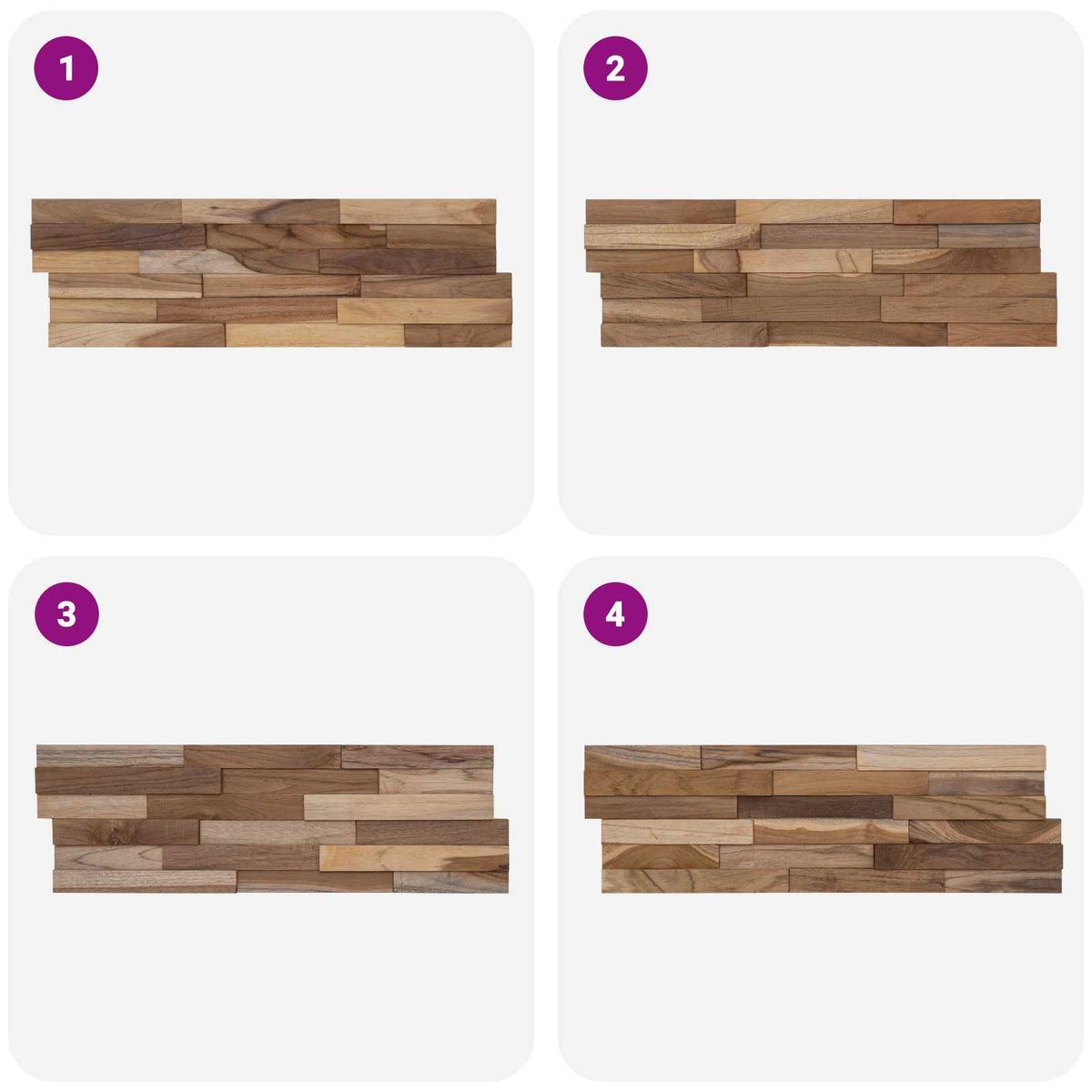 Wall Panel 10 pcs Natural 56 x 18 x 2 cm Solid Teak wood