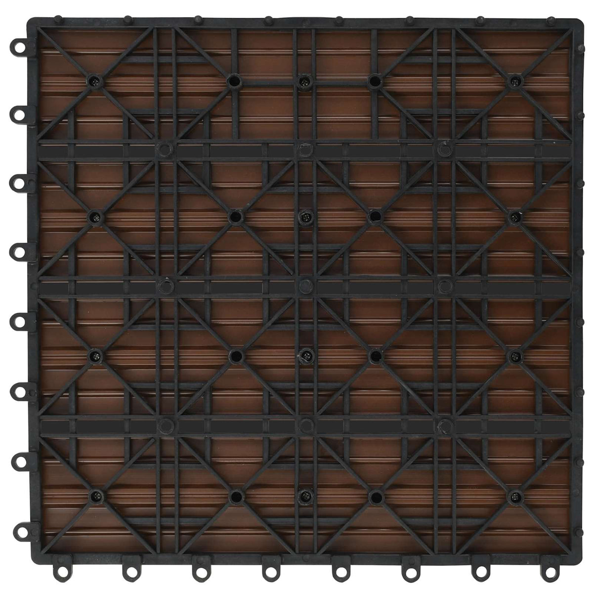 Decking Tile 11 pcs Brown 30 x 30 cm WPC