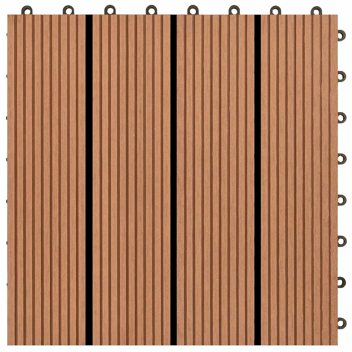 Decking Tile 11 pcs Brown 30 x 30 cm WPC