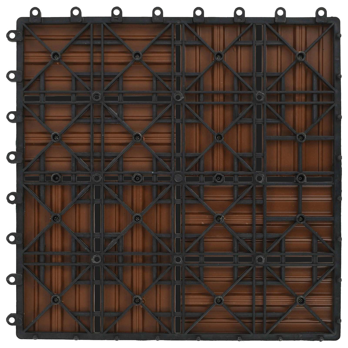 Decking Tile 11 pcs Brown 30 x 30 cm WPC