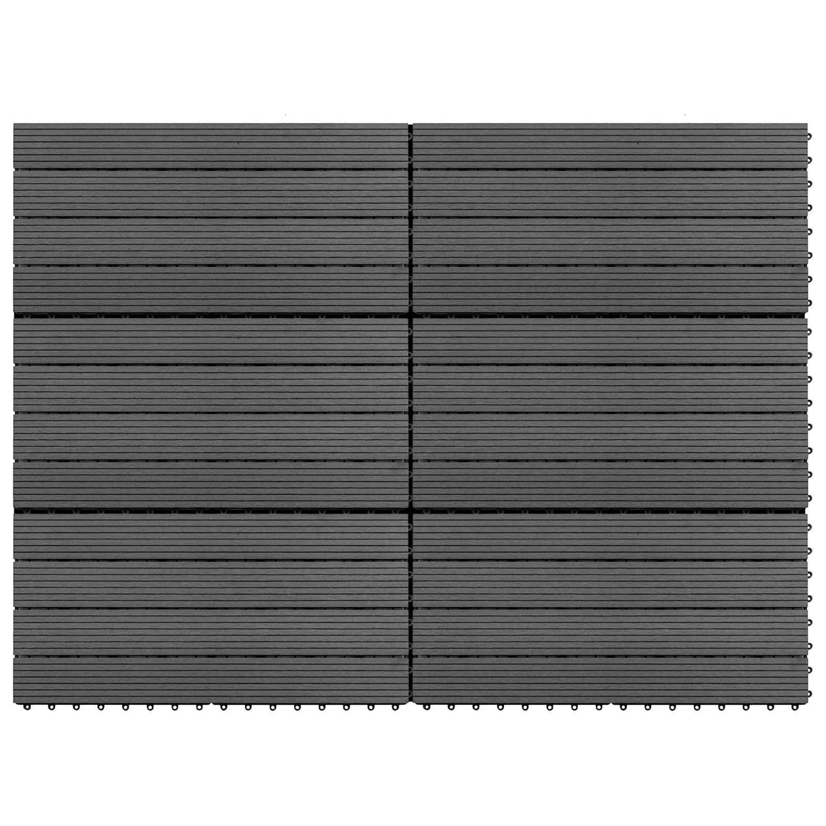 Decking Tile 6 pcs Grey 60 x 30 cm WPC