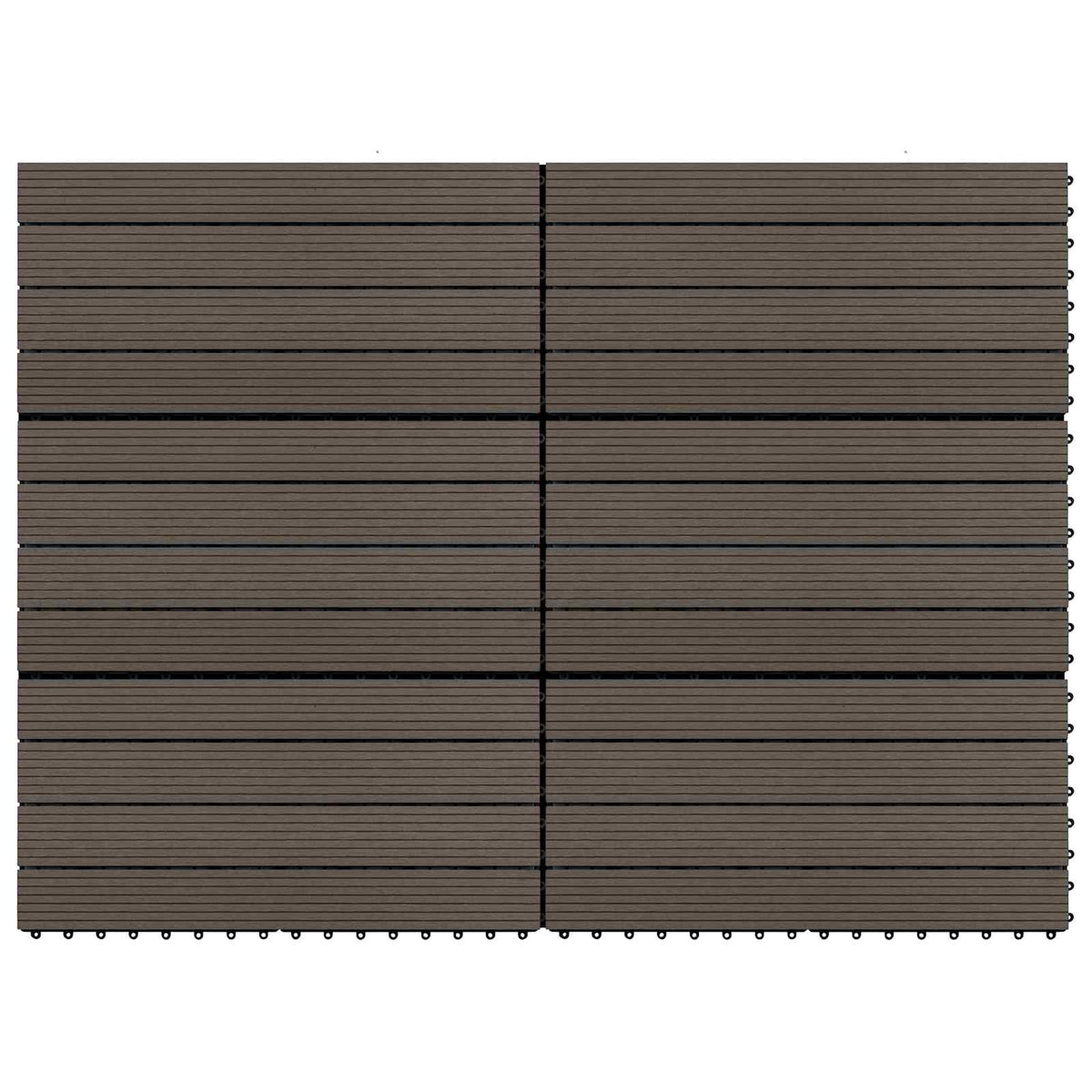 Decking Tile 6 pcs Dark Brown 60 x 30 cm WPC