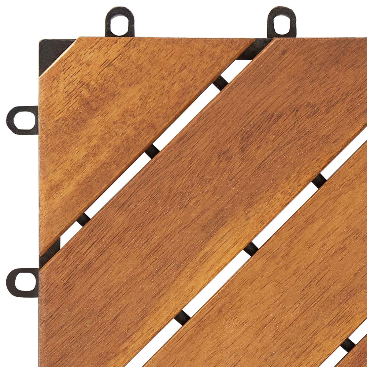 Decking Tile 10 pcs Brown 30 x 30 cm Acacia Hardwood