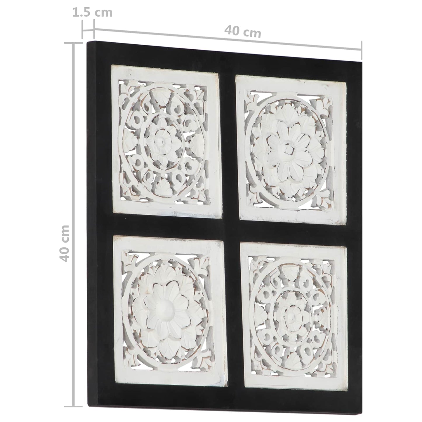 Art Decor Black and White 40 x 40 x 1.5 cm Engineered Wood