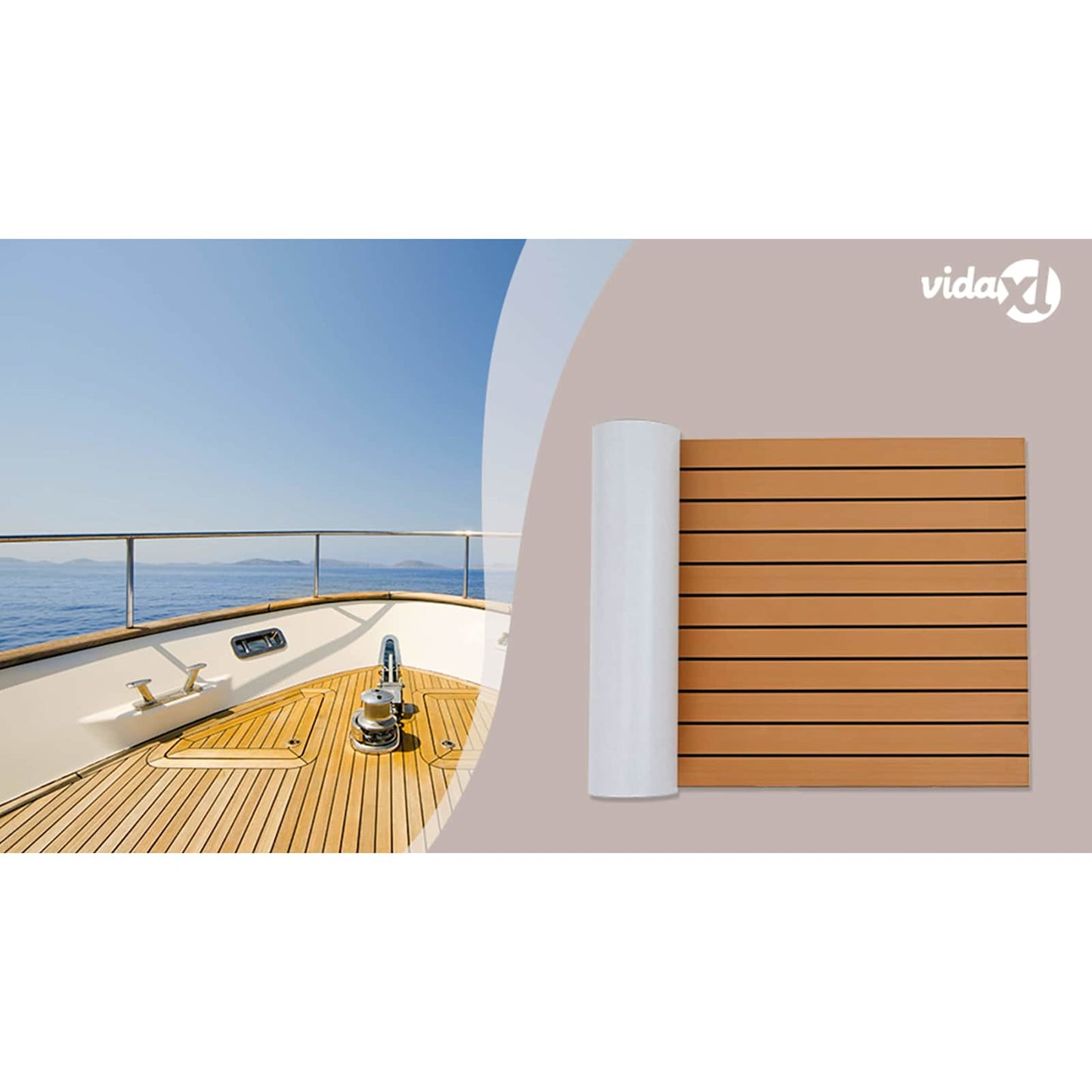Boat Mat Striped Brown and Black 240 x 60 cm EVA