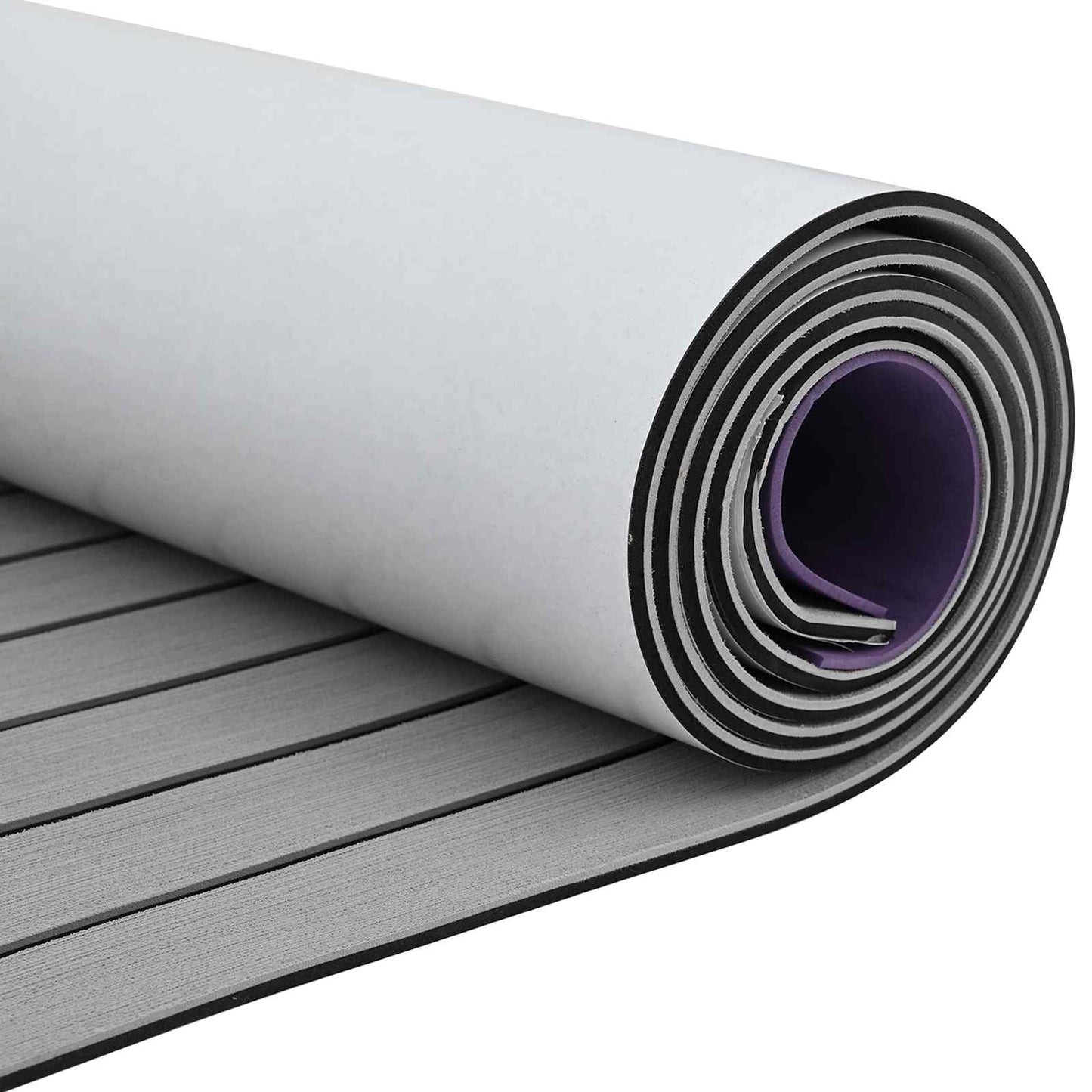 Boat Mat Striped Light Grey and Black 240 x 60 cm EVA