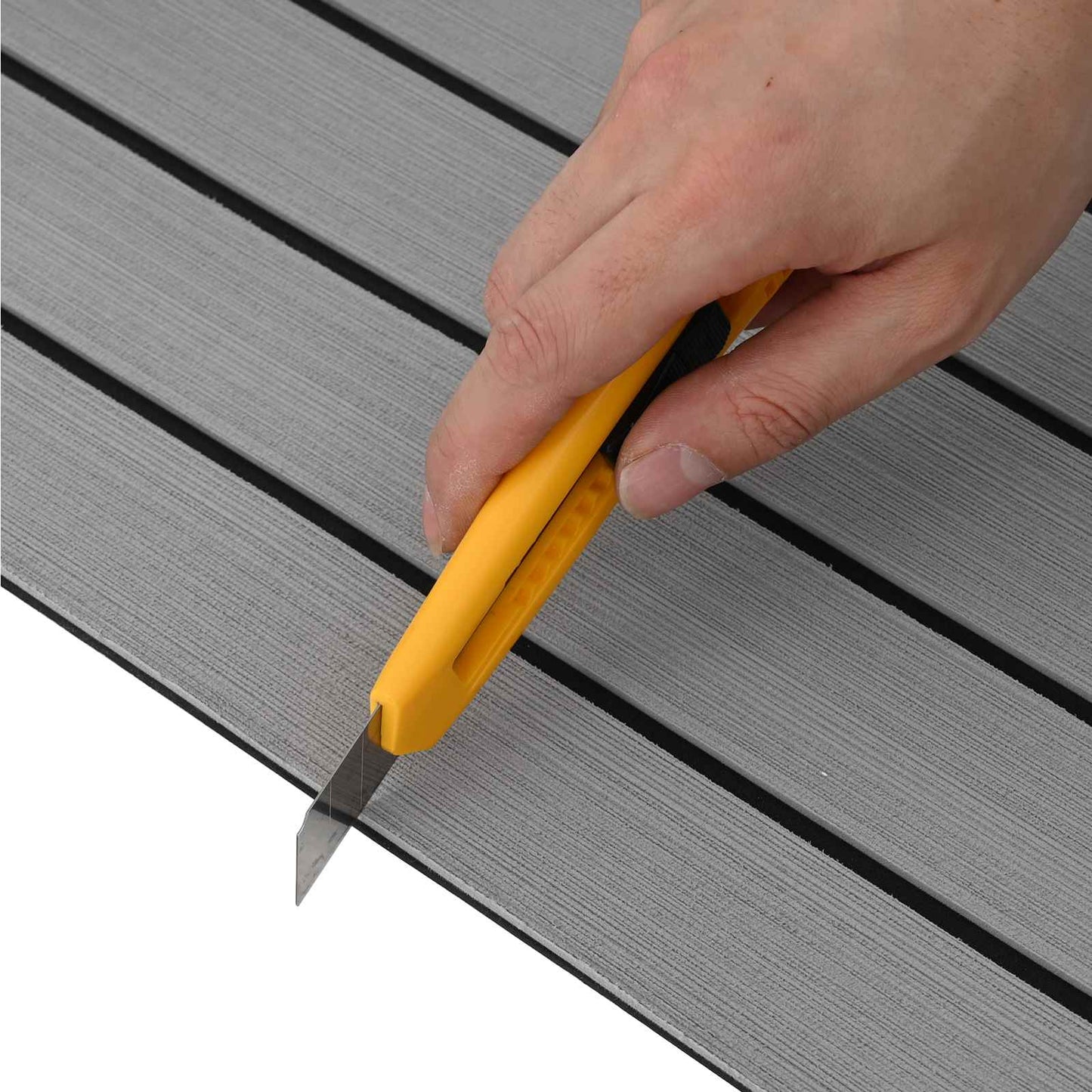 Boat Mat Striped Light Grey and Black 240 x 60 cm EVA