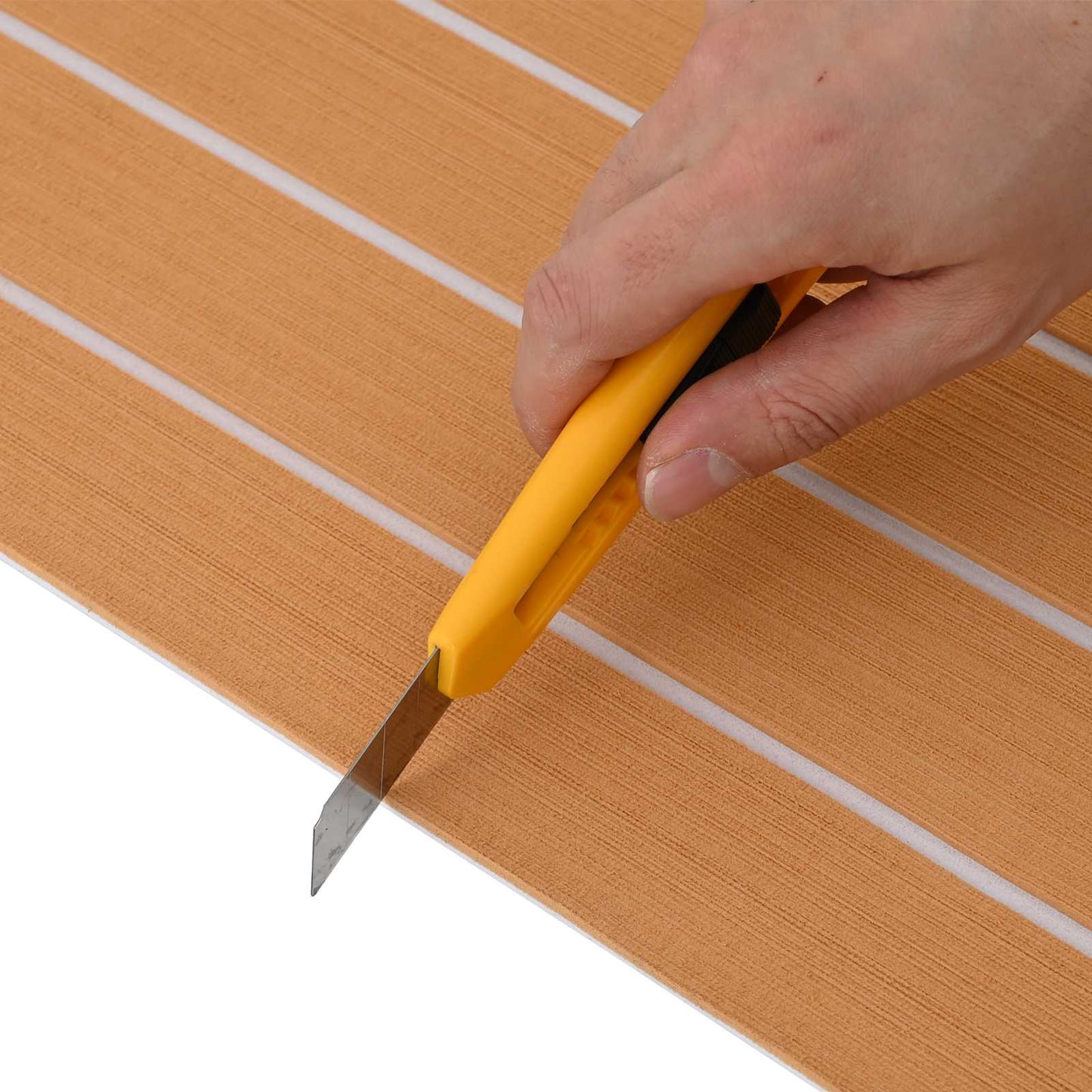 Boat Mat Striped Brown and White 240 x 60 cm EVA