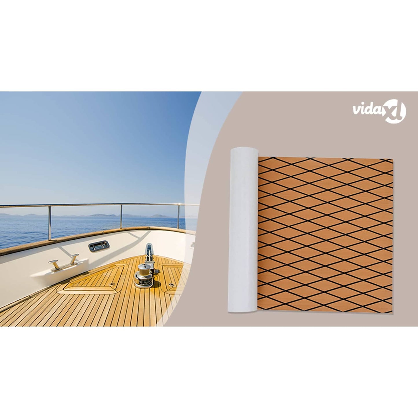 Boat Mat Striped Brown and Black 190 x 70 cm EVA