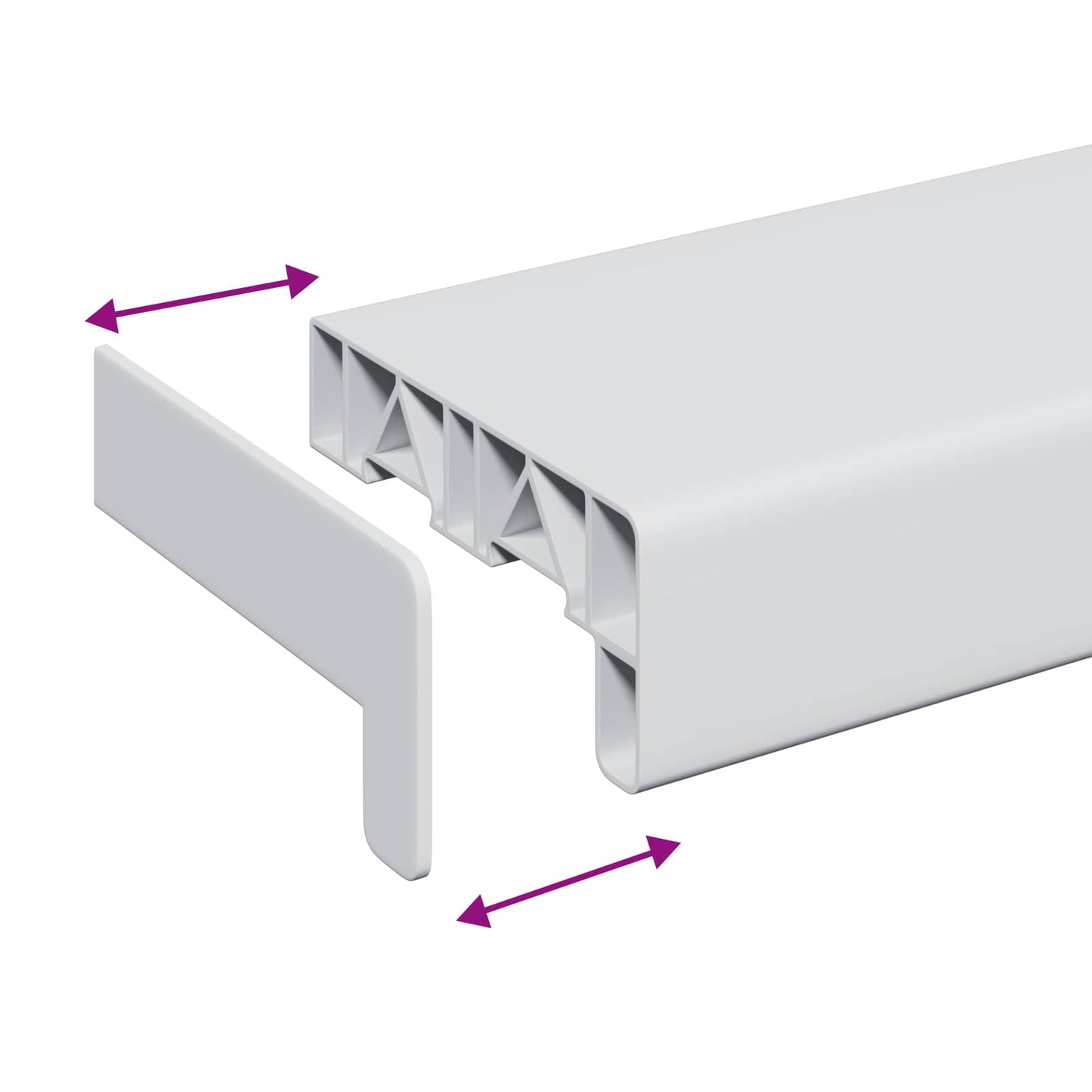 Window Sill White 80 x 10 x 4.5 cm PVC