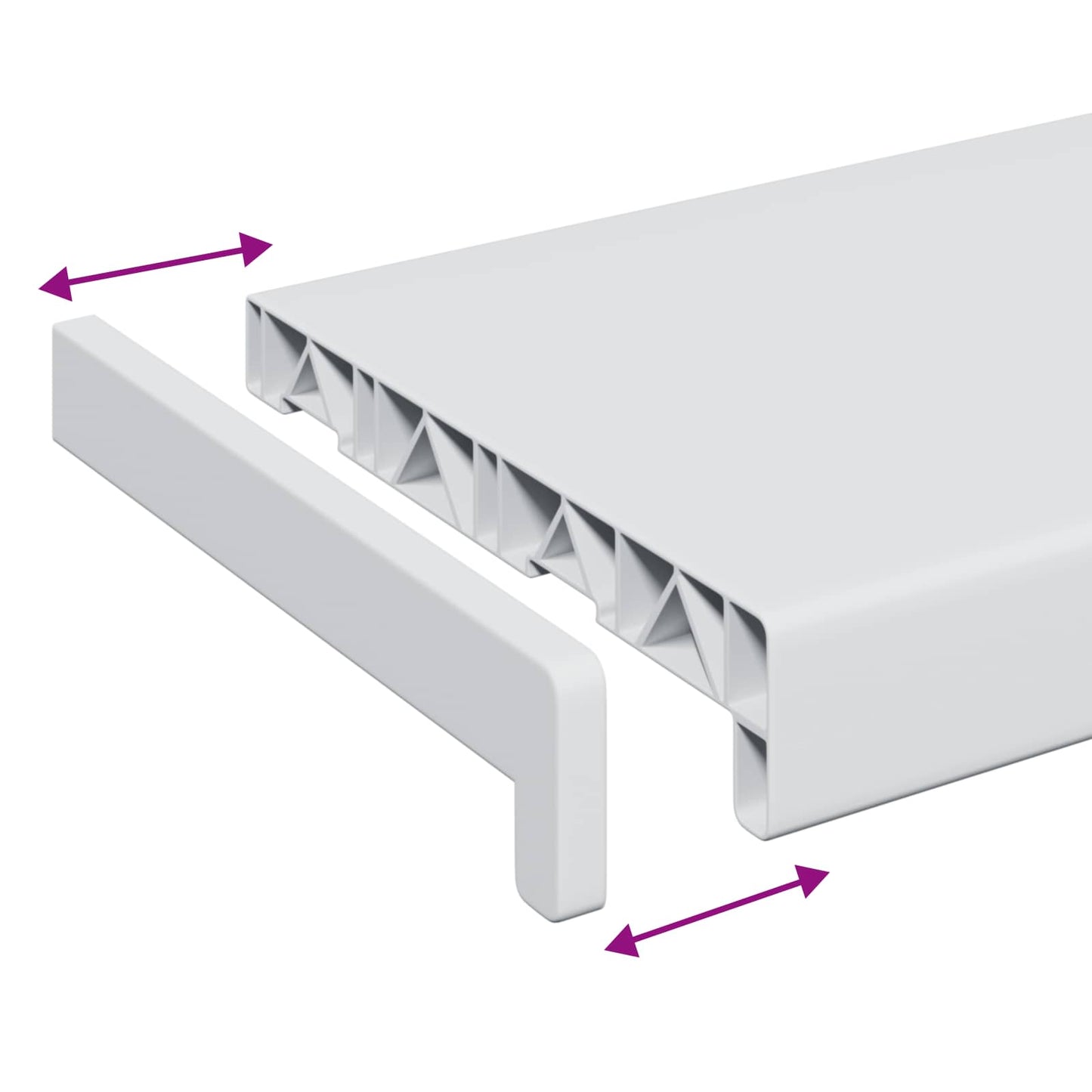Window Sill White 60 x 20 x 4.5 cm PVC