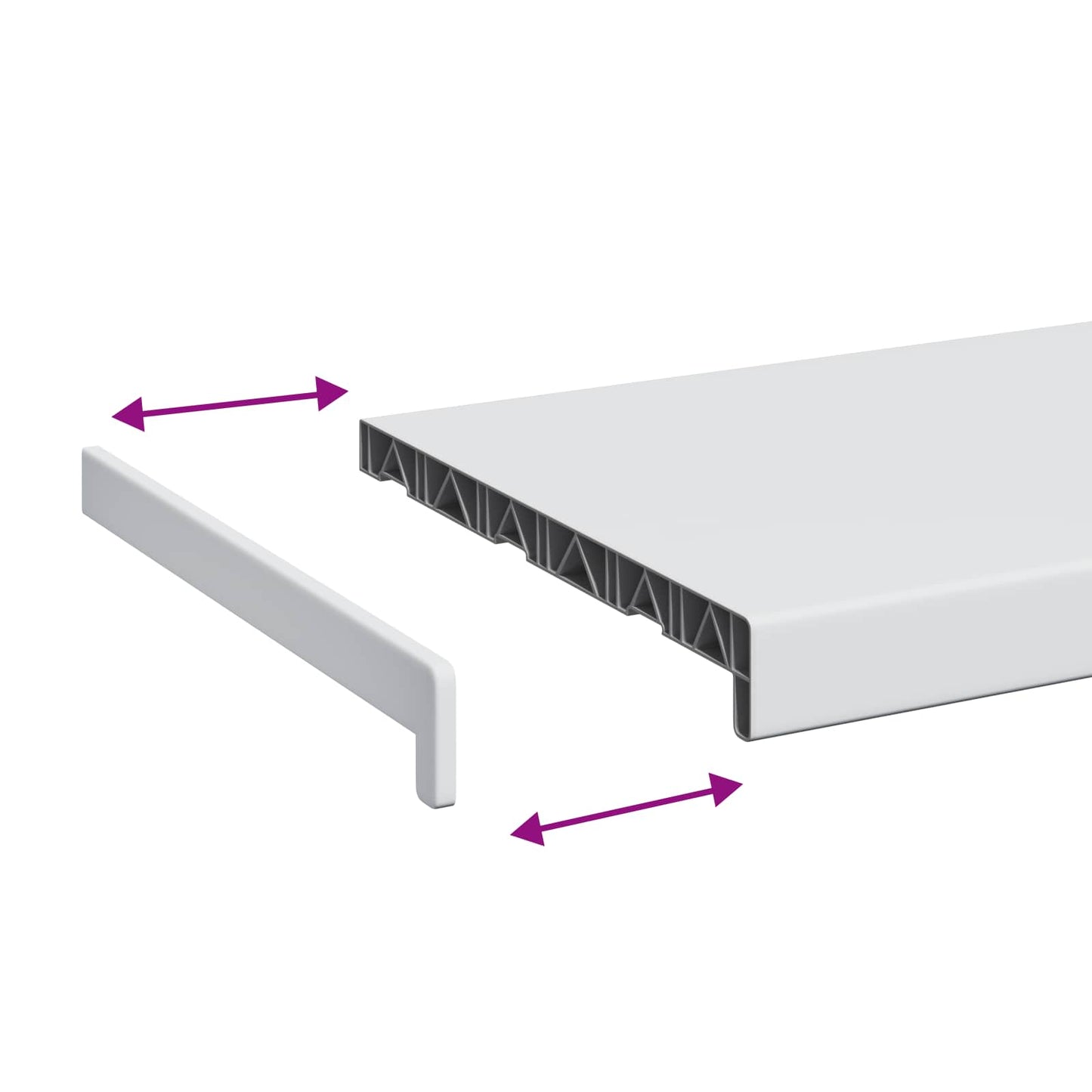 Window Sill White 60 x 35 x 4.5 cm PVC