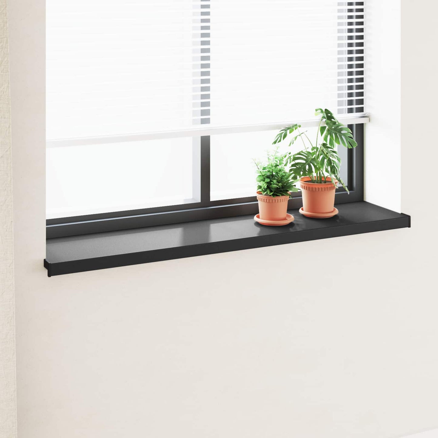 Window Sill Black with wood grain 160 x 35 x 4.5 cm PVC