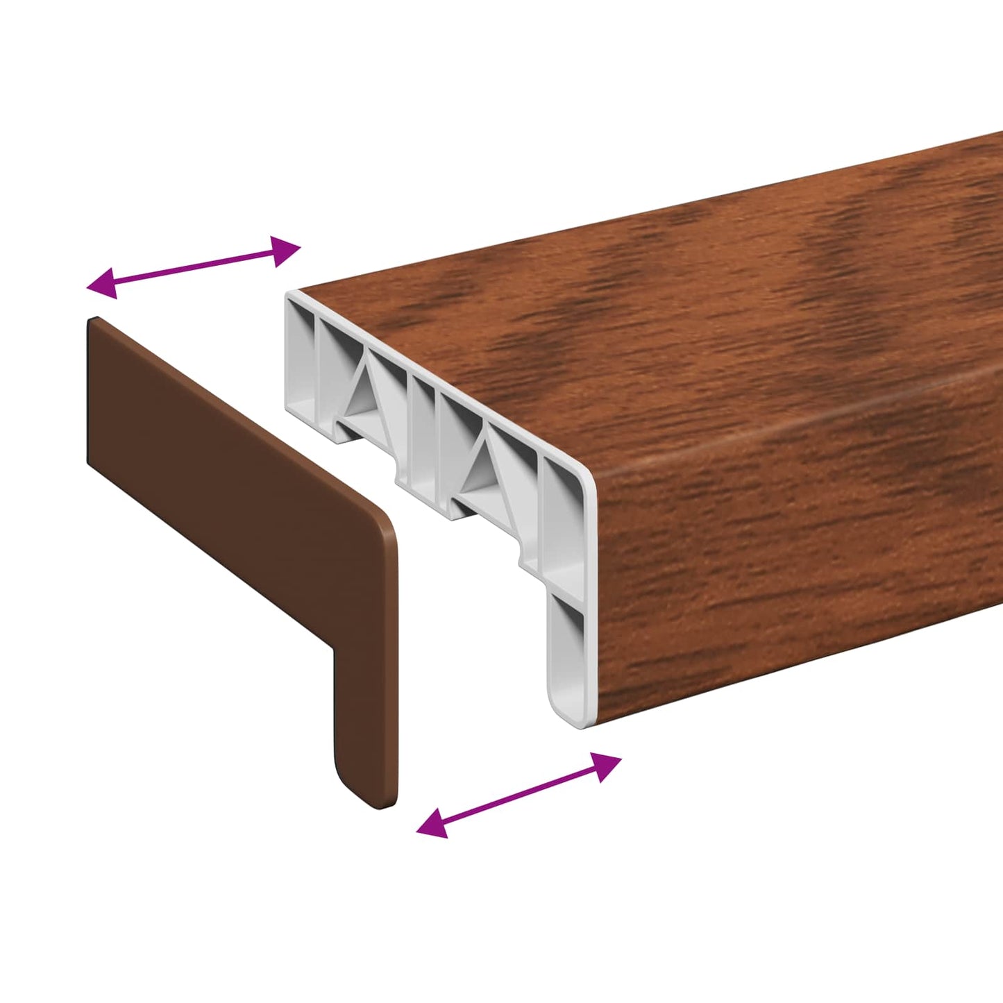 Window Sill Brown wood 140 x 10 x 4.5 cm PVC