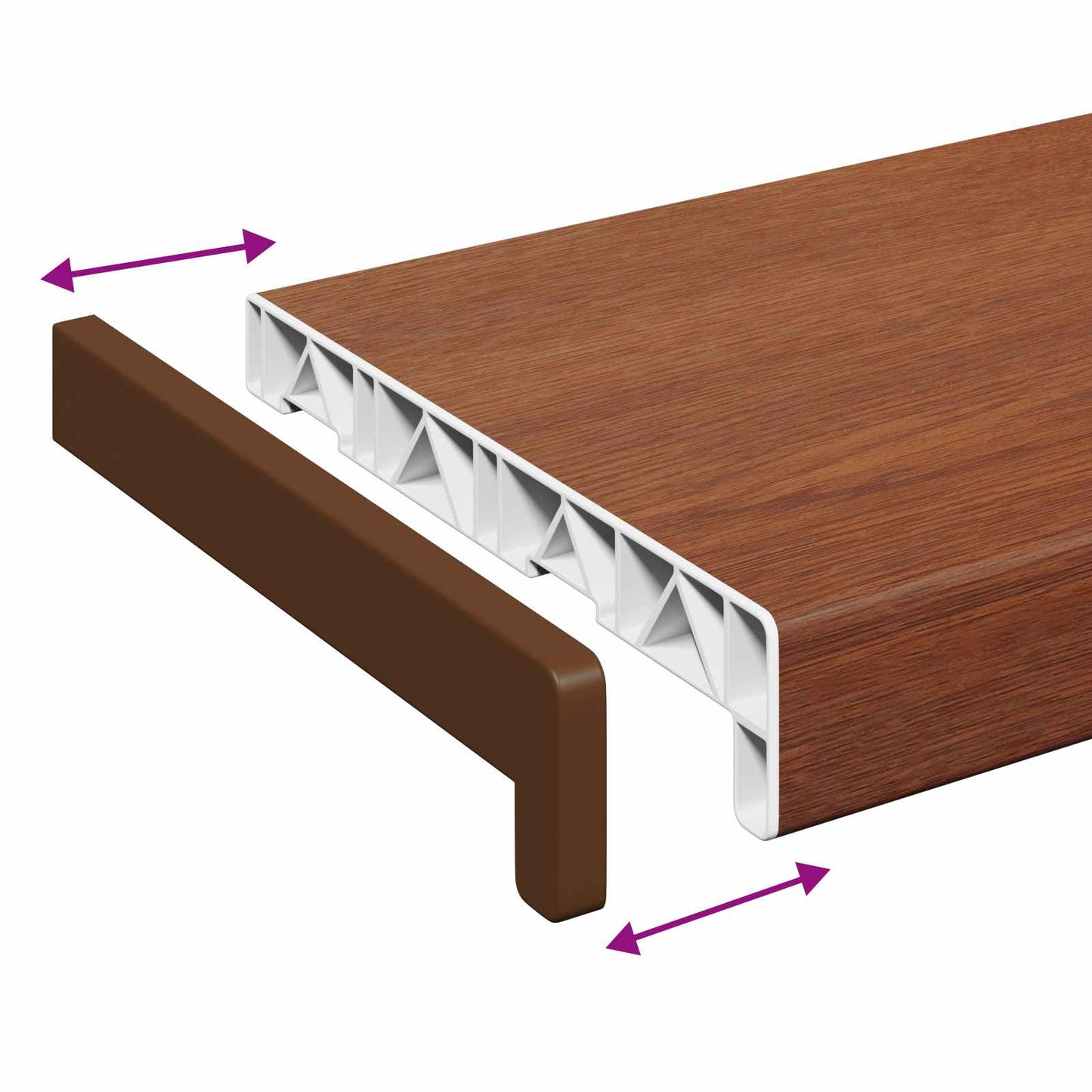 Window Sill Brown wood 80 x 25 x 4.5 cm PVC