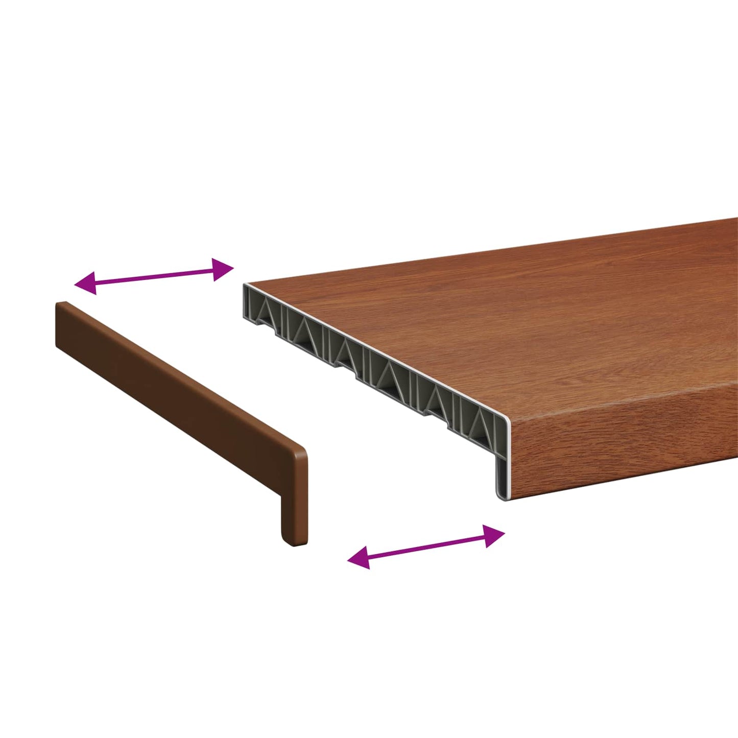 Window Sill Brown wood 100 x 35 x 4.5 cm PVC