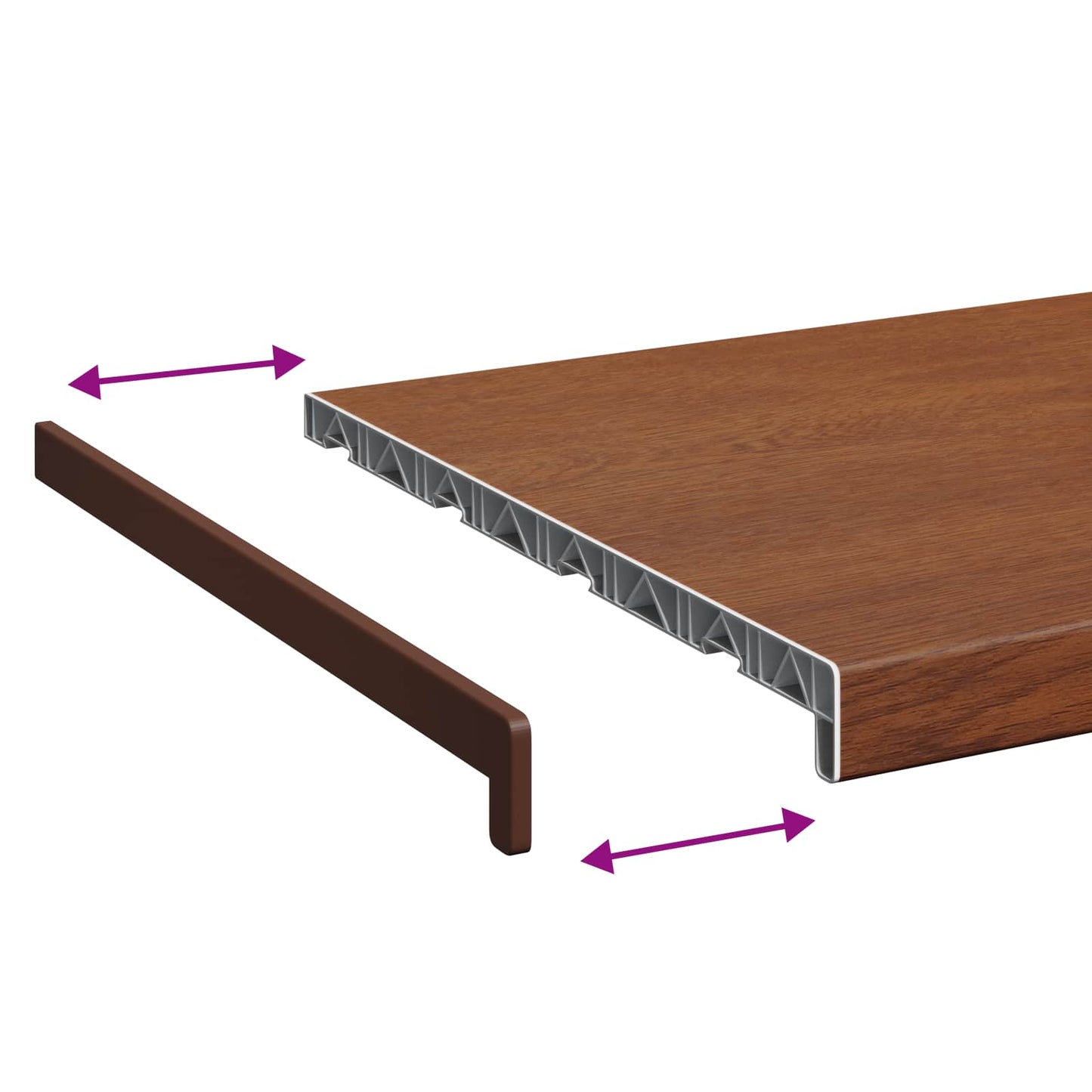 Window Sill Brown wood 120 x 40 x 4.5 cm PVC