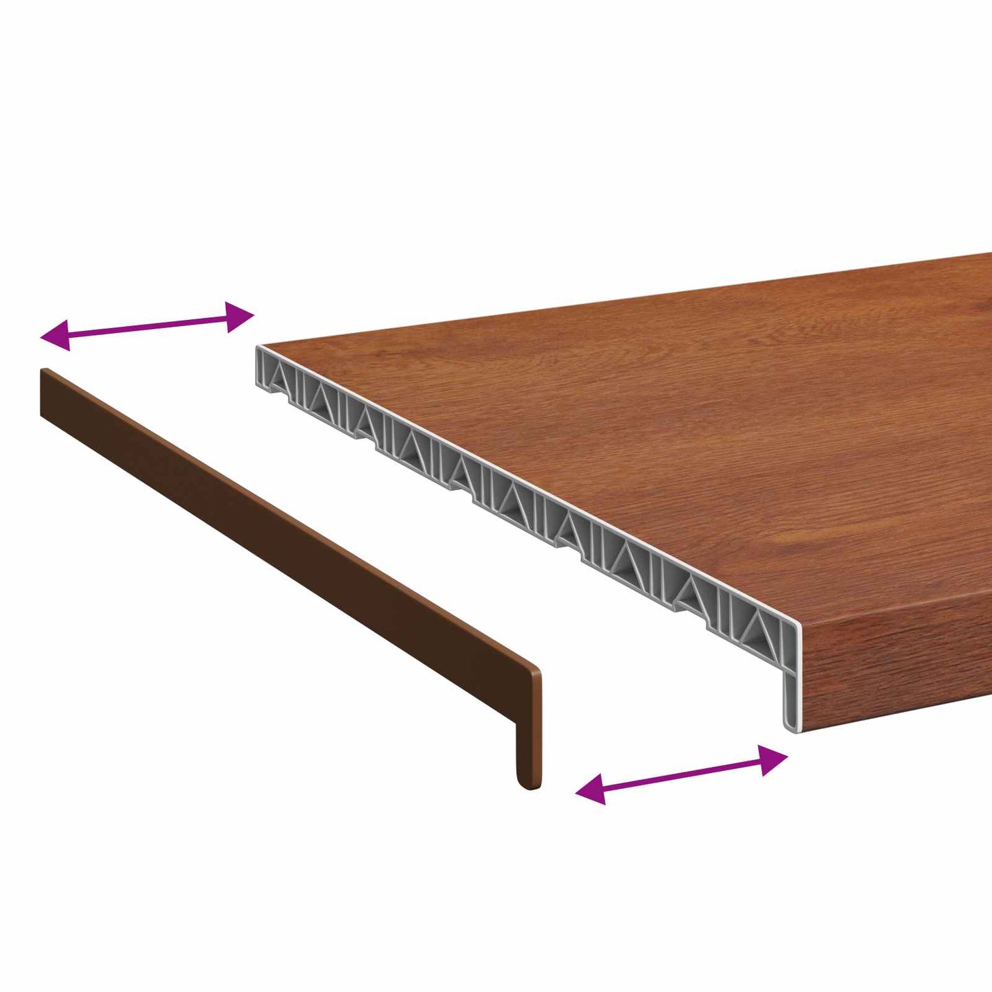 Window Sill Brown wood 80 x 50 x 4.5 cm PVC