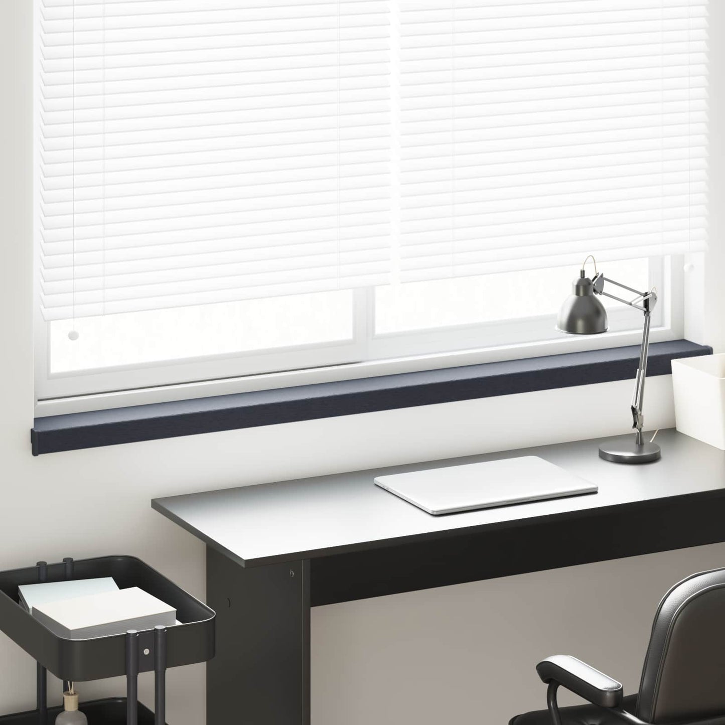 Window Sill Anthracite with wood grain 140 x 15 x 4.5 cm PVC