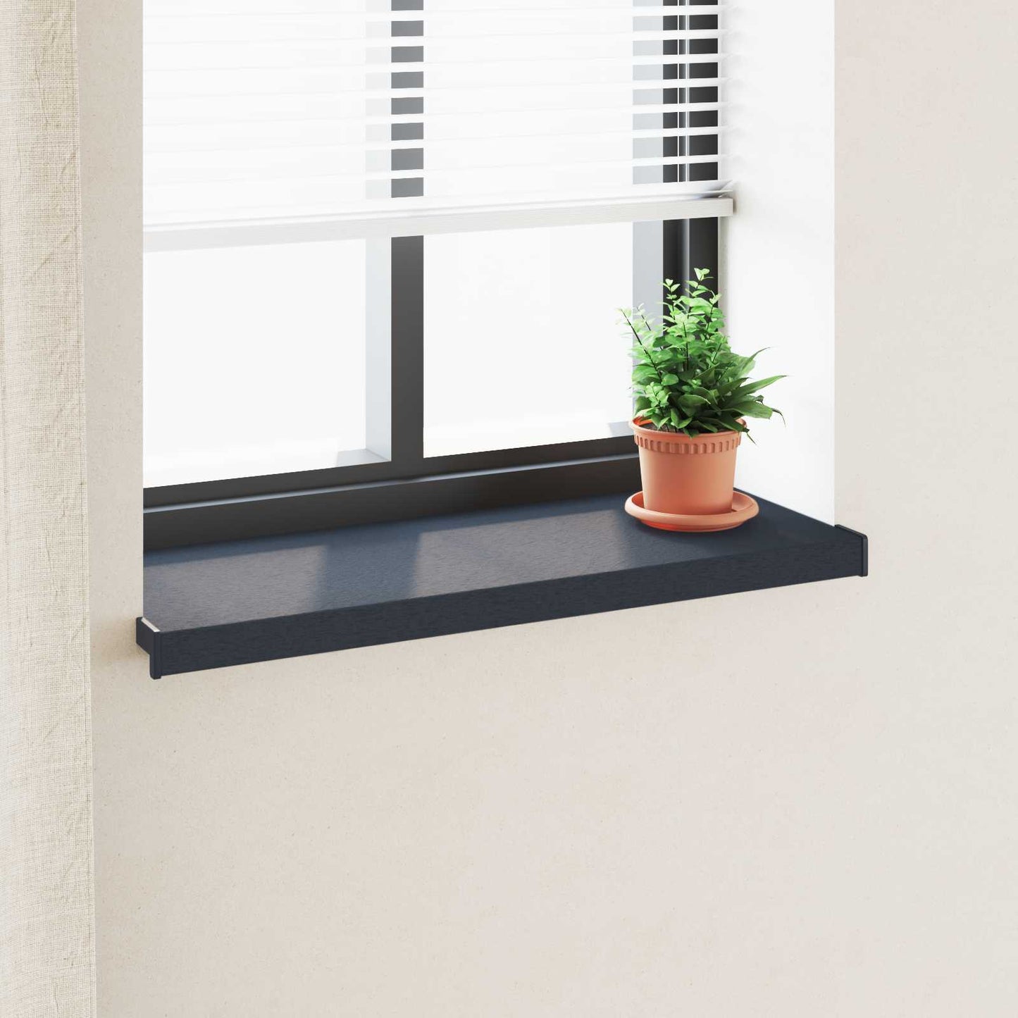 Window Sill Anthracite with wood grain 80 x 30 x 4.5 cm PVC