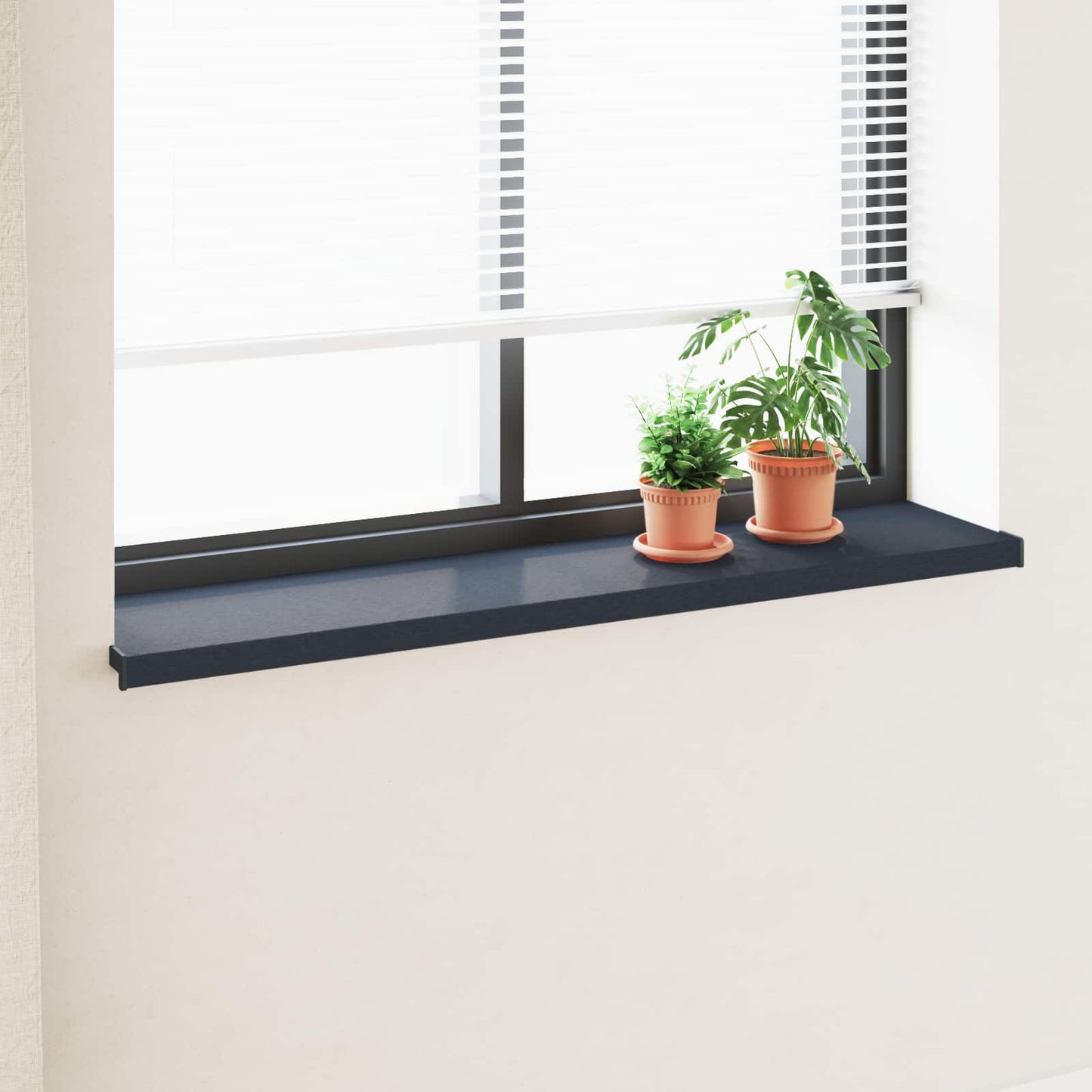 Window Sill Anthracite with wood grain 120 x 35 x 4.5 cm PVC