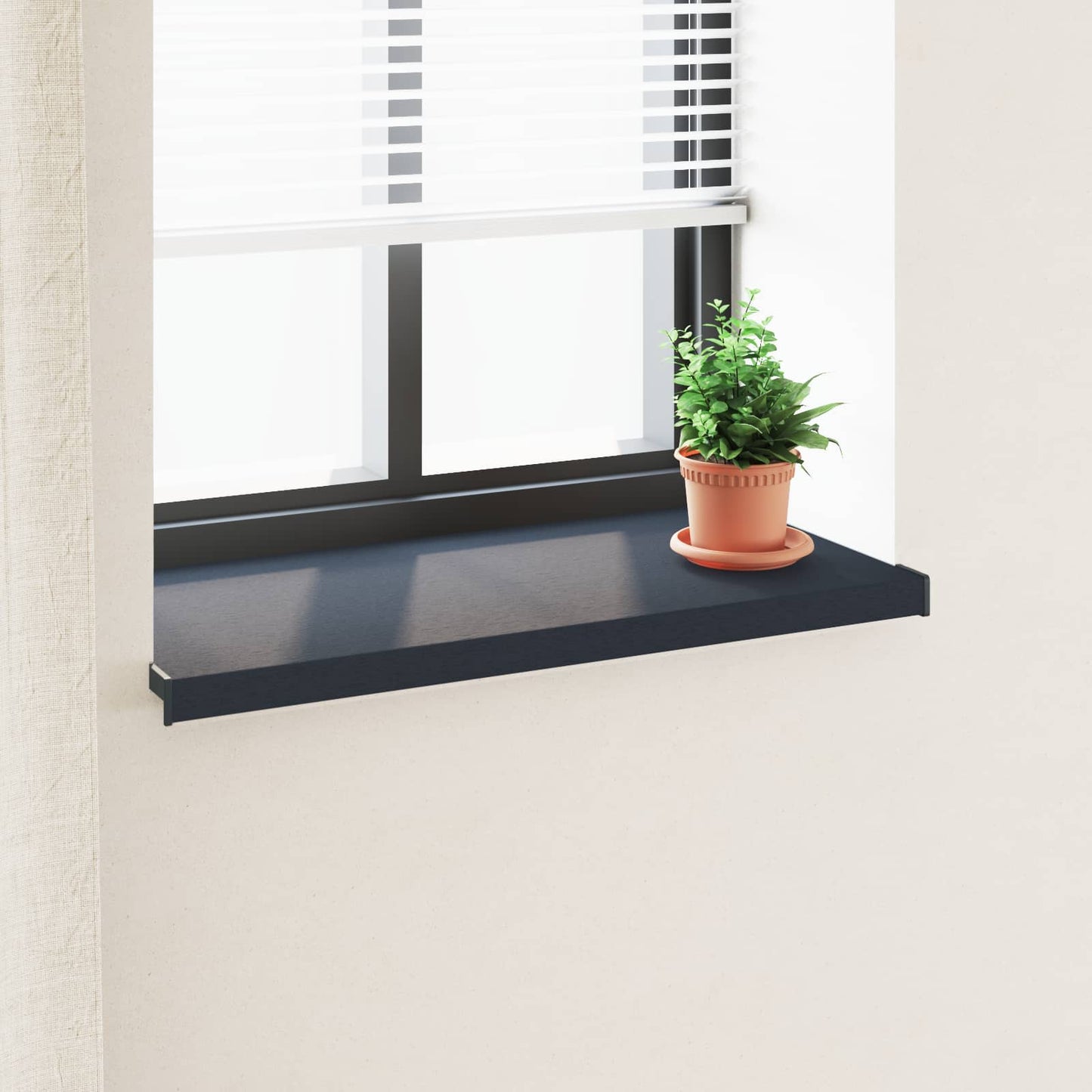 Window Sill Anthracite with wood grain 100 x 45 x 4.5 cm PVC