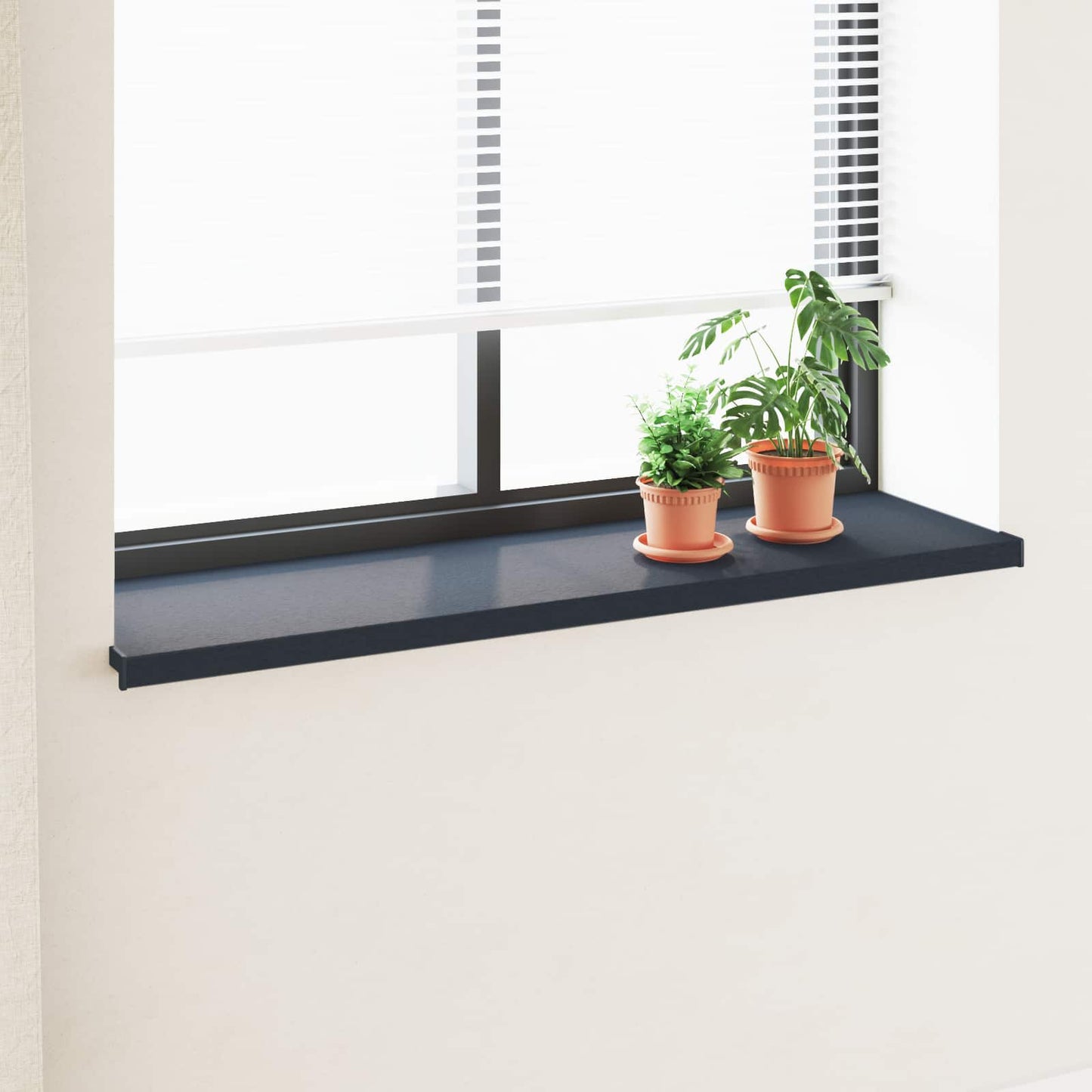 Window Sill Anthracite with wood grain 120 x 45 x 4.5 cm PVC