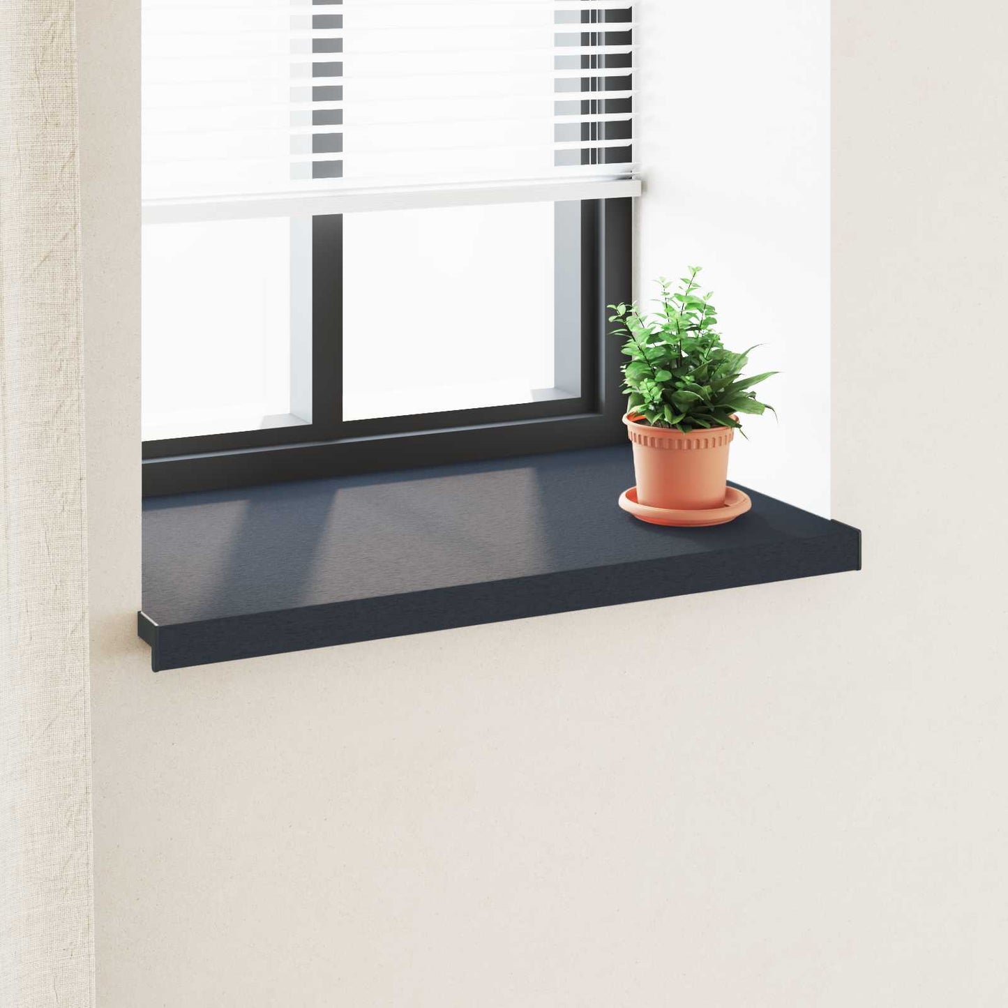 Window Sill Anthracite with wood grain 60 x 50 x 4.5 cm PVC