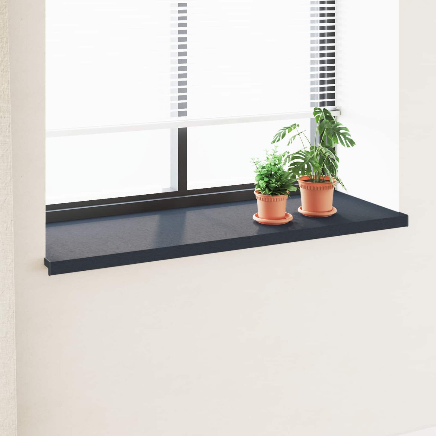 Window Sill Anthracite with wood grain 140 x 50 x 4.5 cm PVC